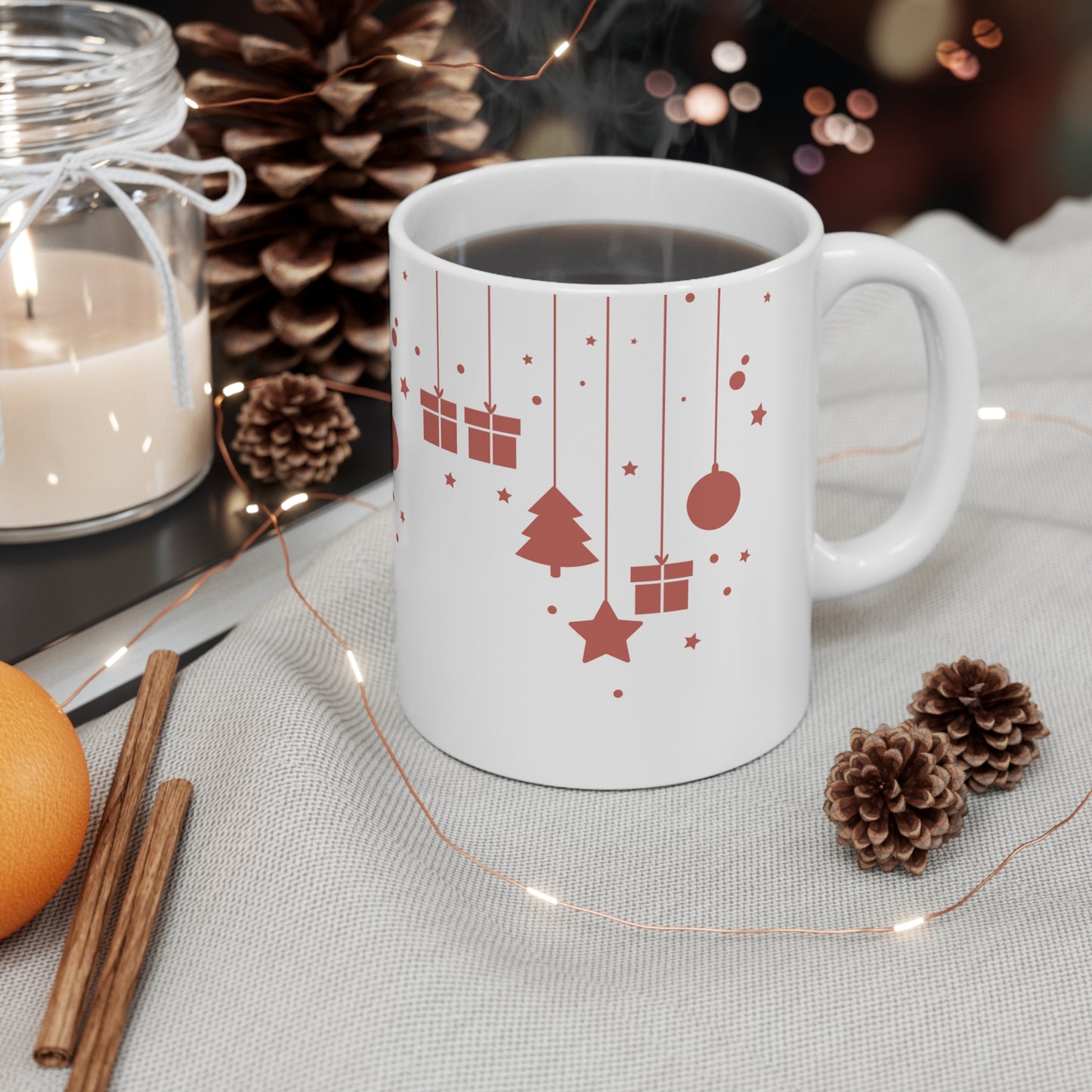Festive Ceramic Coffee Mug Set, Holiday Gift, Seasonal Decor, Coffee Lover's Essential, Christmas Cheer, Home & Kitchen