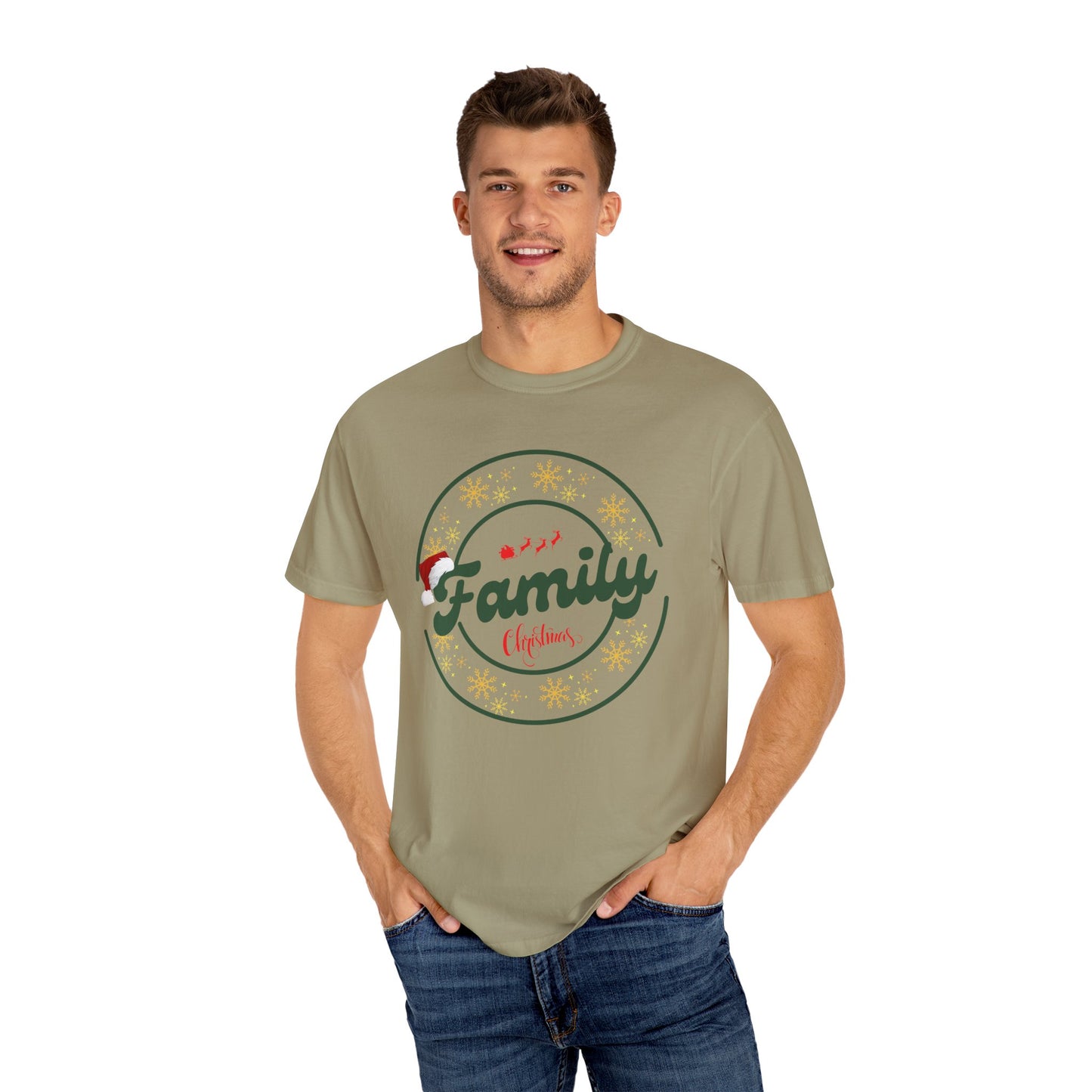 Family Christmas Garment-Dyed T-Shirt, Unisex Holiday Tee, Festive Family Apparel, Christmas Gatherings Shirt, Gifts for Family