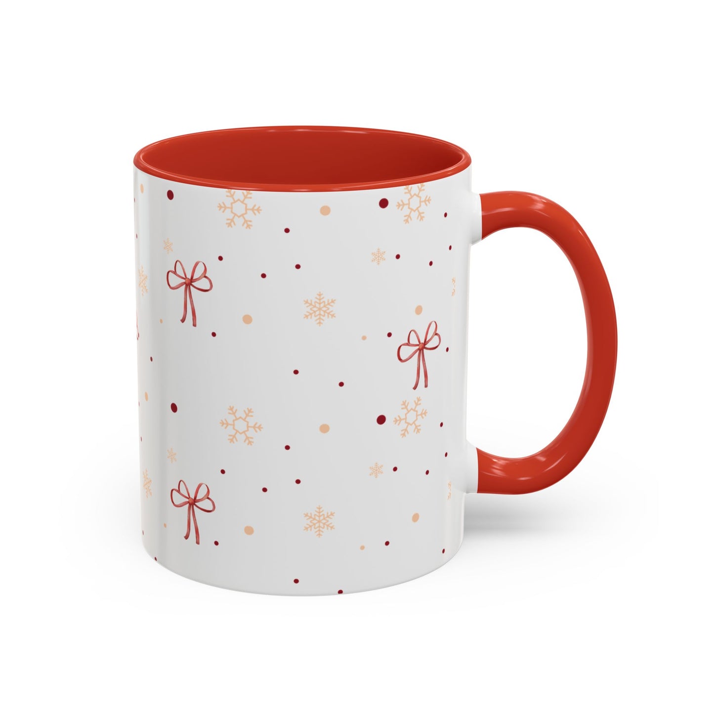 Holiday Bow Accent Coffee Mug | Winter Gift | Festive Drinkware | Christmas & New Year Decor | Cute Mug for Coffee Lovers