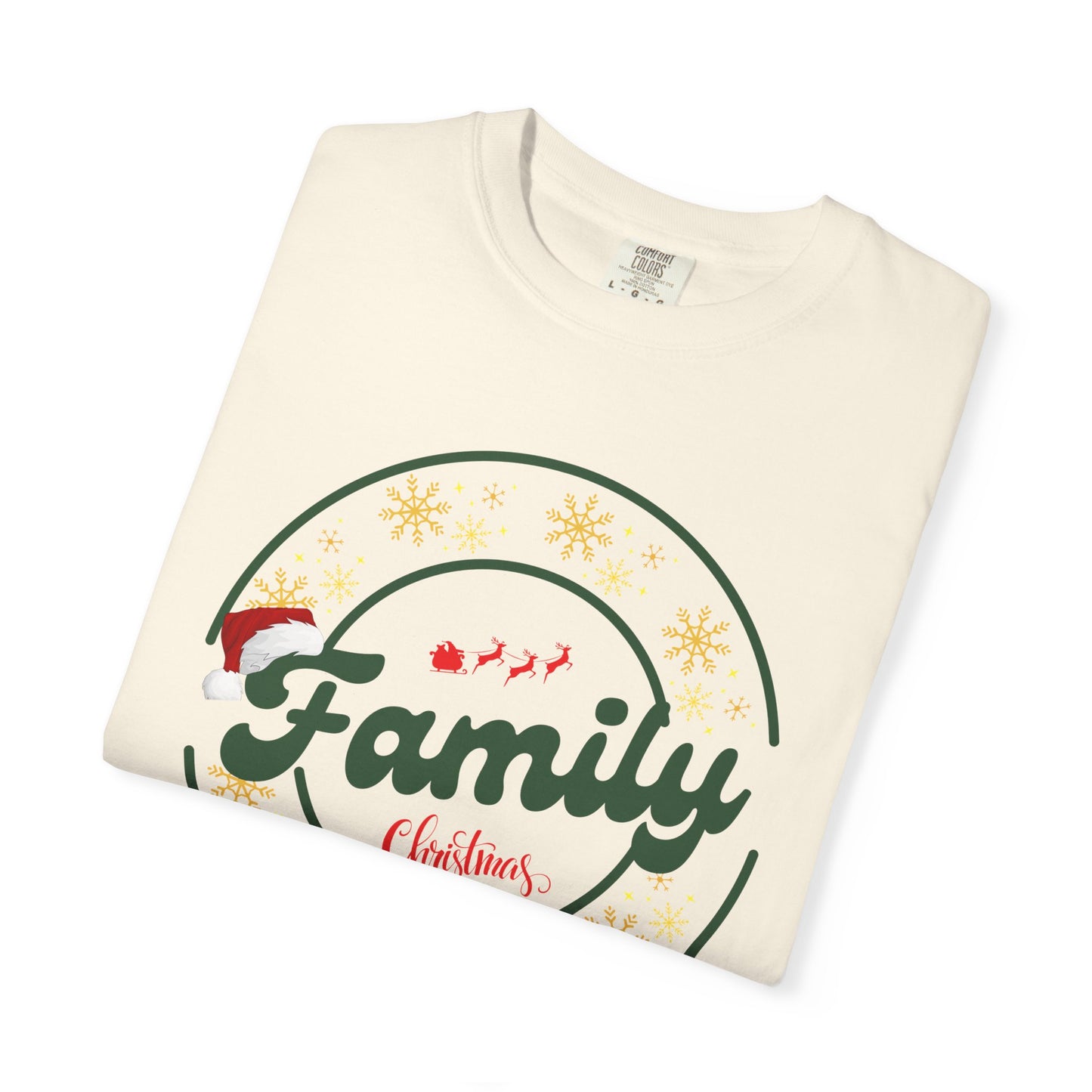 Family Christmas Garment-Dyed T-Shirt, Unisex Holiday Tee, Festive Family Apparel, Christmas Gatherings Shirt, Gifts for Family