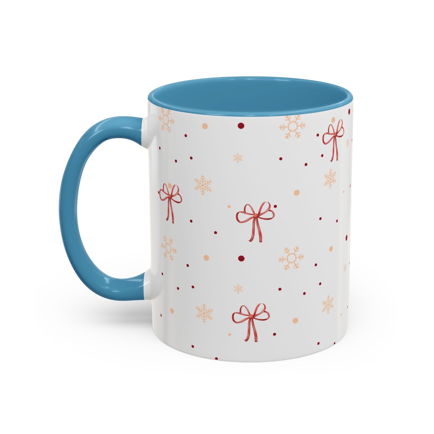 Holiday Bow Accent Coffee Mug | Winter Gift | Festive Drinkware | Christmas & New Year Decor | Cute Mug for Coffee Lovers