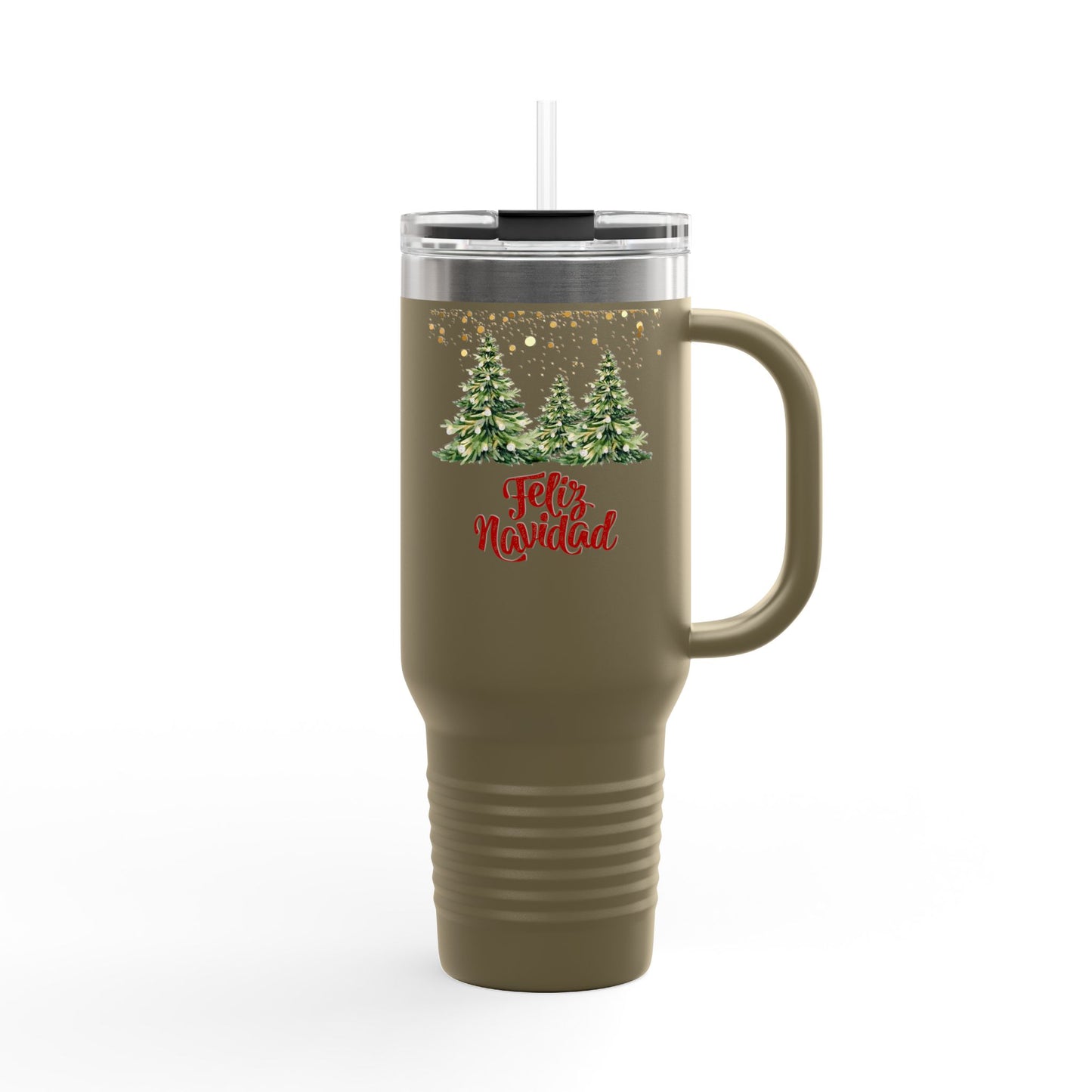Festive Insulated Travel Mug | 40oz Christmas Tumbler, Holiday Gift, Personalized Travel Cup, Winter Accessory, Reusable Cup