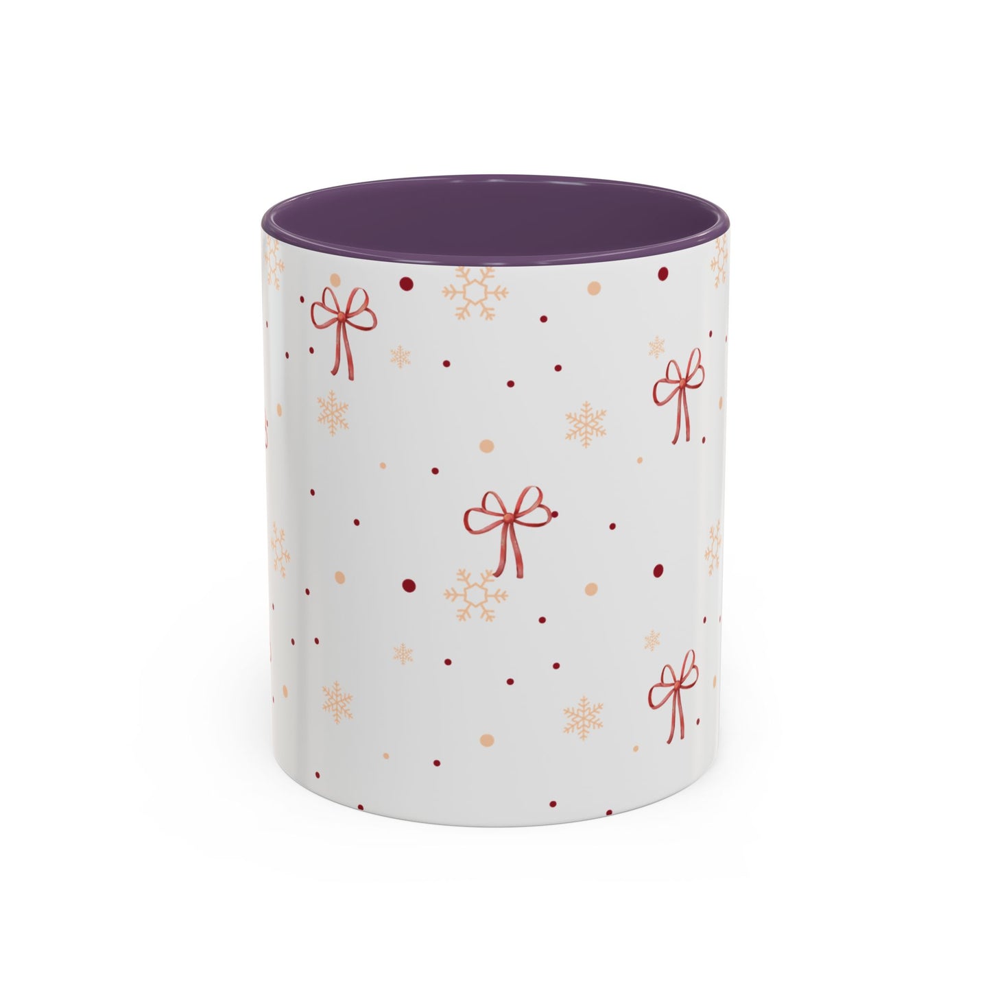 Holiday Bow Accent Coffee Mug | Winter Gift | Festive Drinkware | Christmas & New Year Decor | Cute Mug for Coffee Lovers