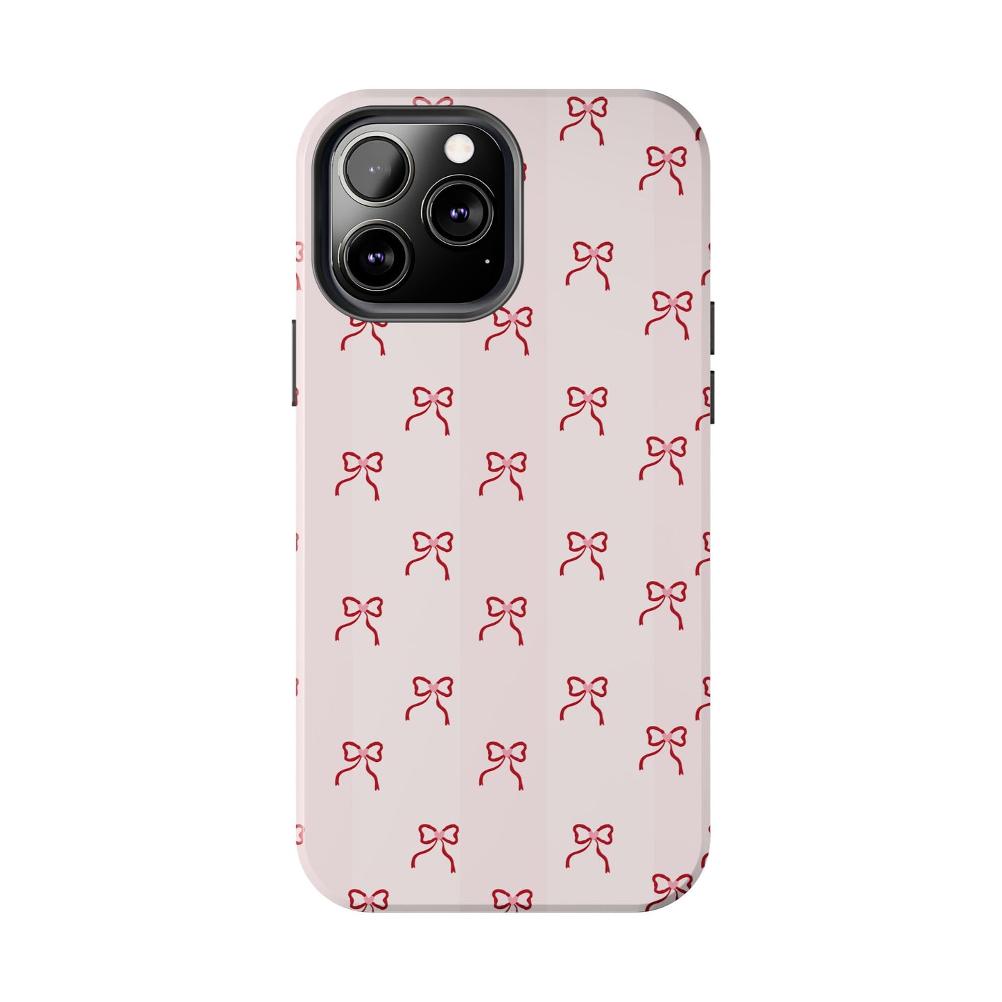 Tough Phone Case — Pink Bow Pattern Protective iPhone Case