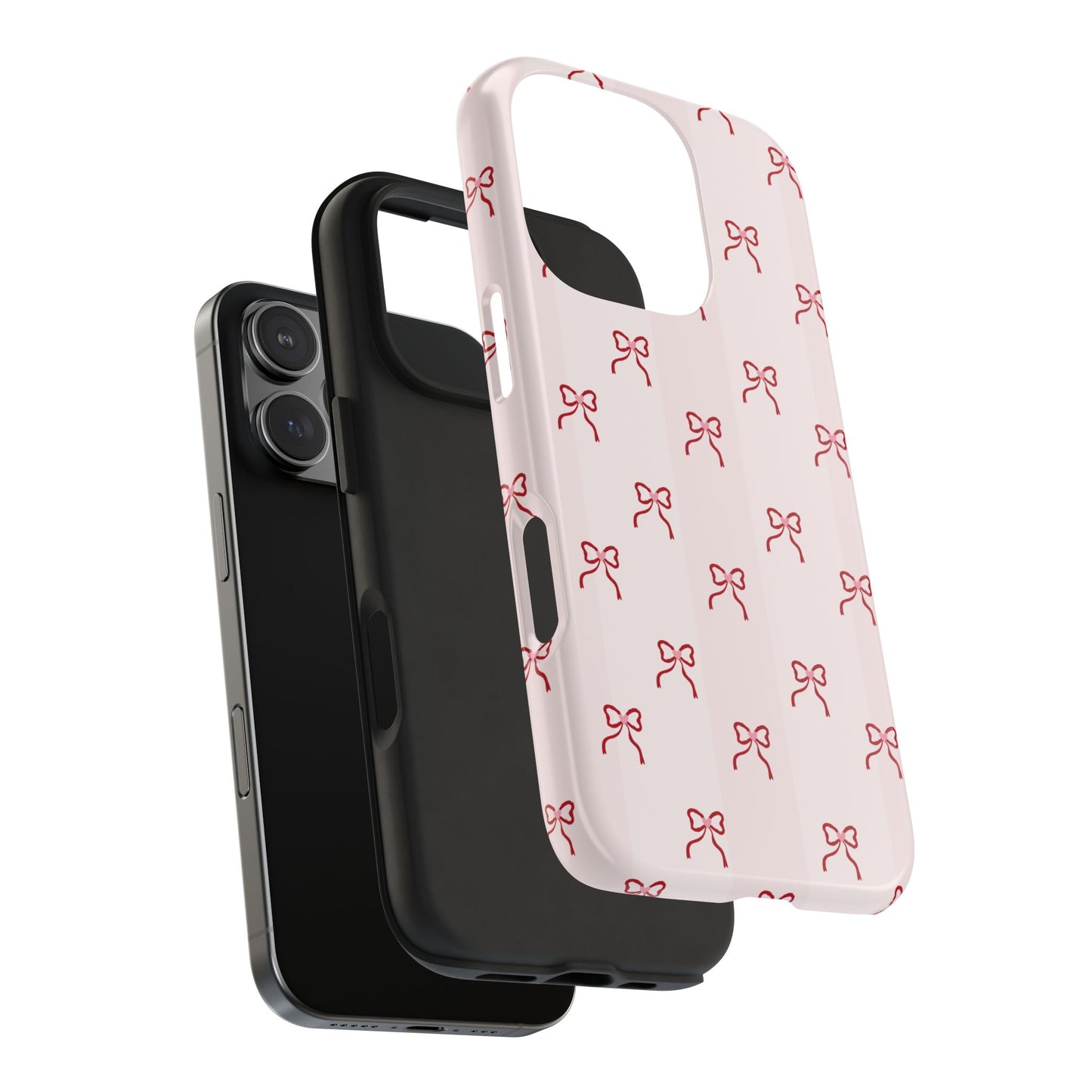 Tough Phone Case — Pink Bow Pattern Protective iPhone Case