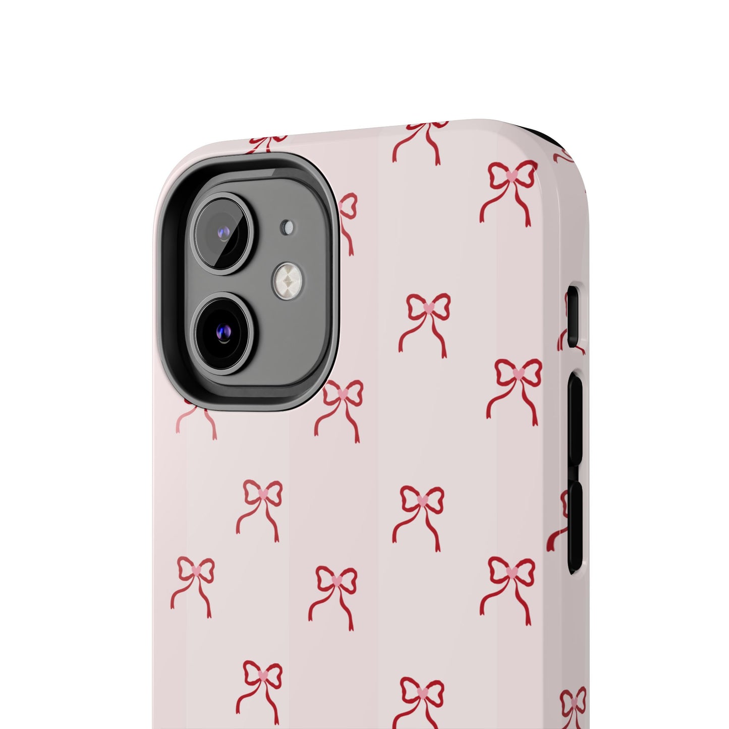 Tough Phone Case — Pink Bow Pattern Protective iPhone Case