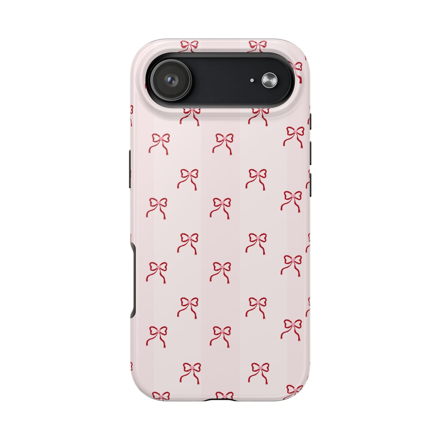 Tough Phone Case — Pink Bow Pattern Protective iPhone Case