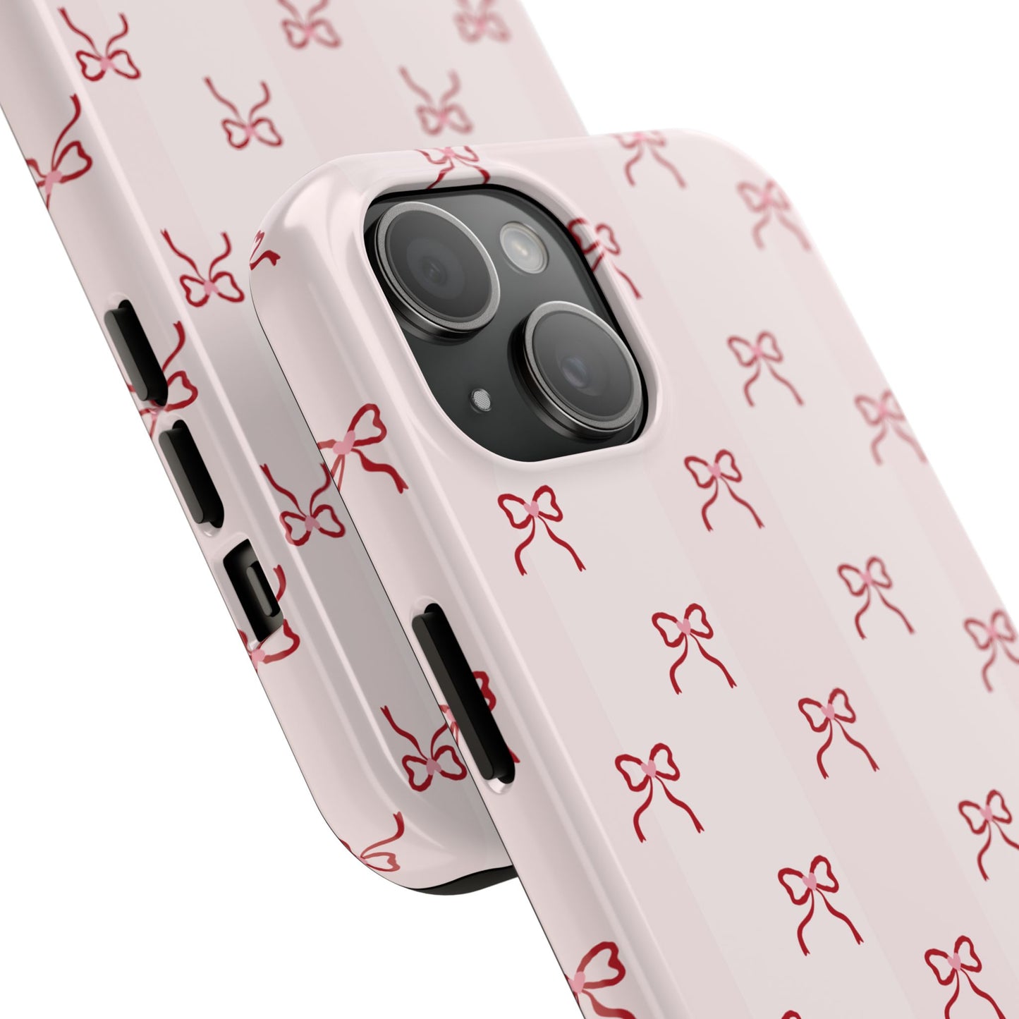 Tough Phone Case — Pink Bow Pattern Protective iPhone Case