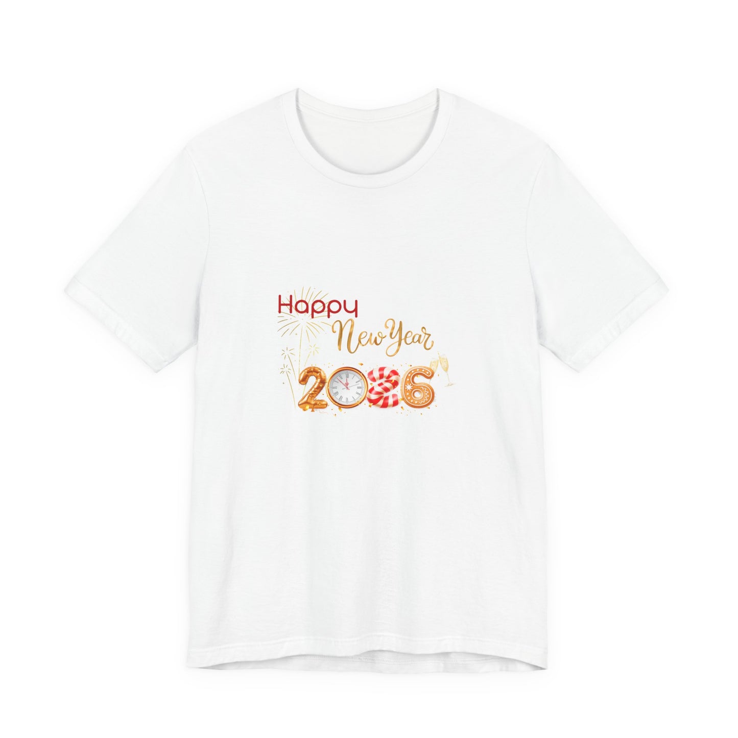 Happy New Year 2026 Unisex Jersey Tee, New Year's Eve Shirt, Celebration Tee, Holiday Gift, Festive Apparel