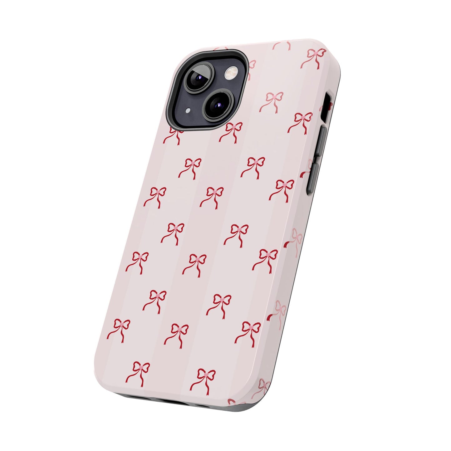 Tough Phone Case — Pink Bow Pattern Protective iPhone Case