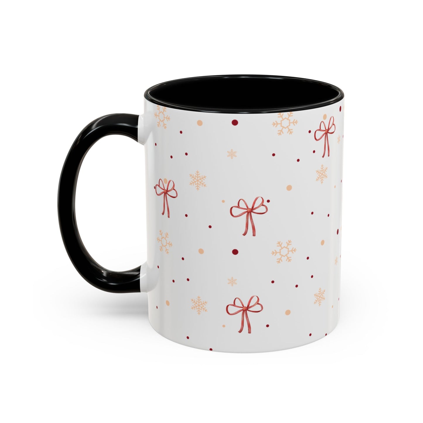 Holiday Bow Accent Coffee Mug | Winter Gift | Festive Drinkware | Christmas & New Year Decor | Cute Mug for Coffee Lovers