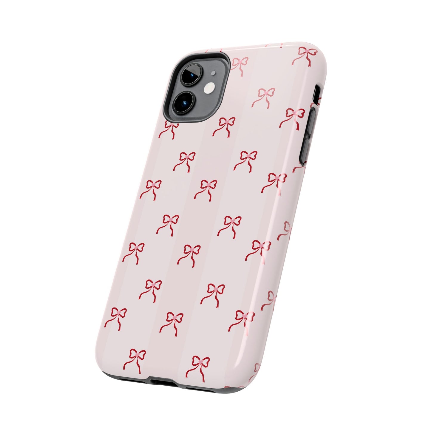 Tough Phone Case — Pink Bow Pattern Protective iPhone Case
