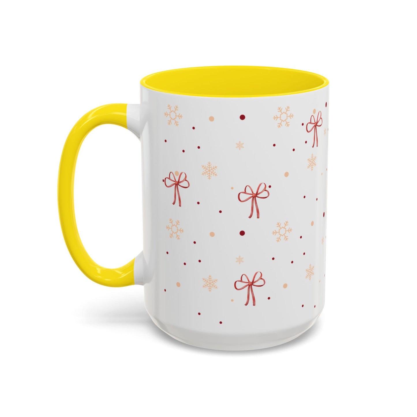 Holiday Bow Accent Coffee Mug | Winter Gift | Festive Drinkware | Christmas & New Year Decor | Cute Mug for Coffee Lovers