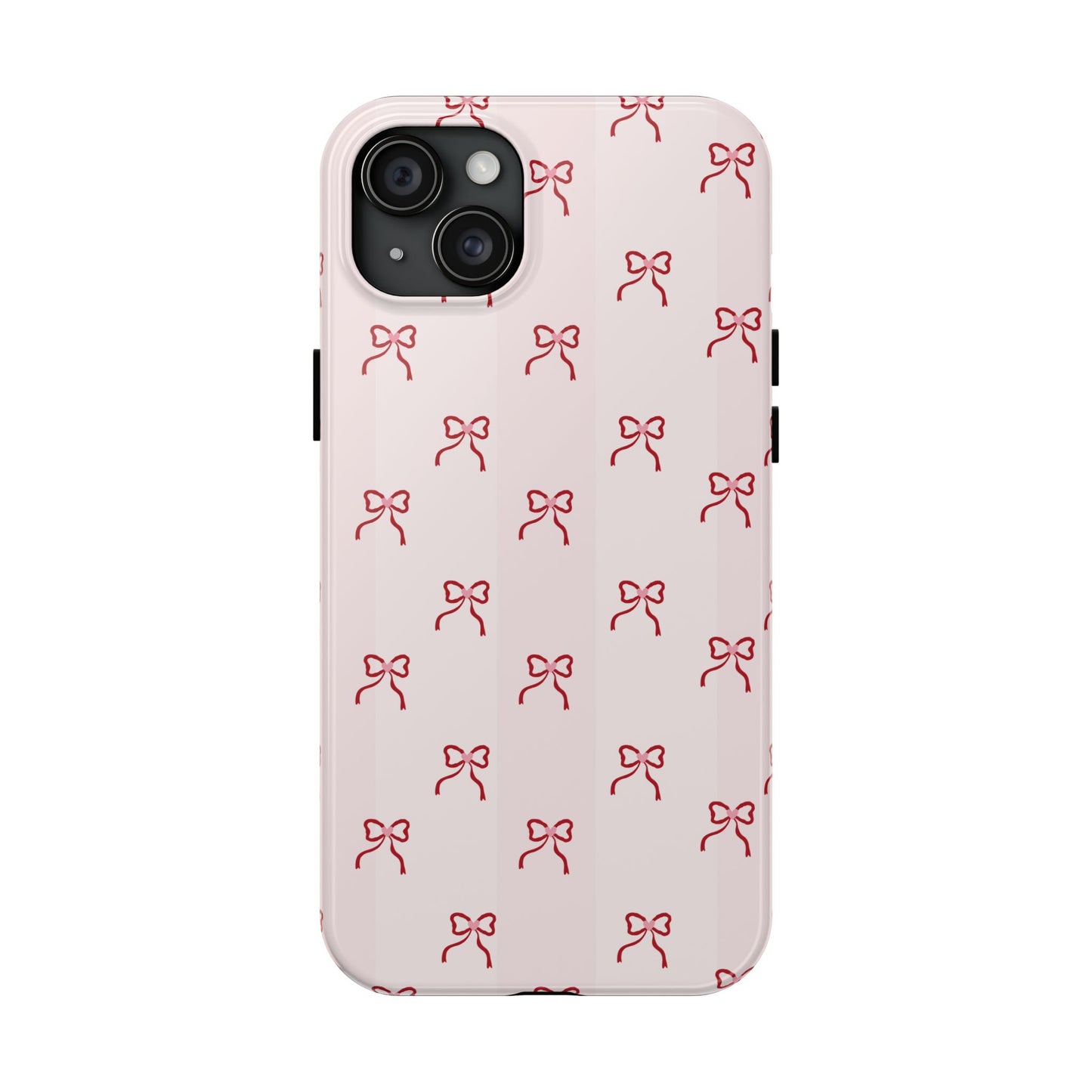 Tough Phone Case — Pink Bow Pattern Protective iPhone Case