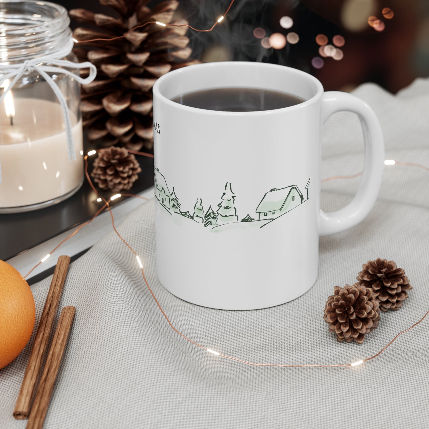 Merry Christmas Ceramic Coffee Cup - Holiday Mug, Winter Warmth, Gift for Friends, Christmas Decor, Seasonal Drinkware