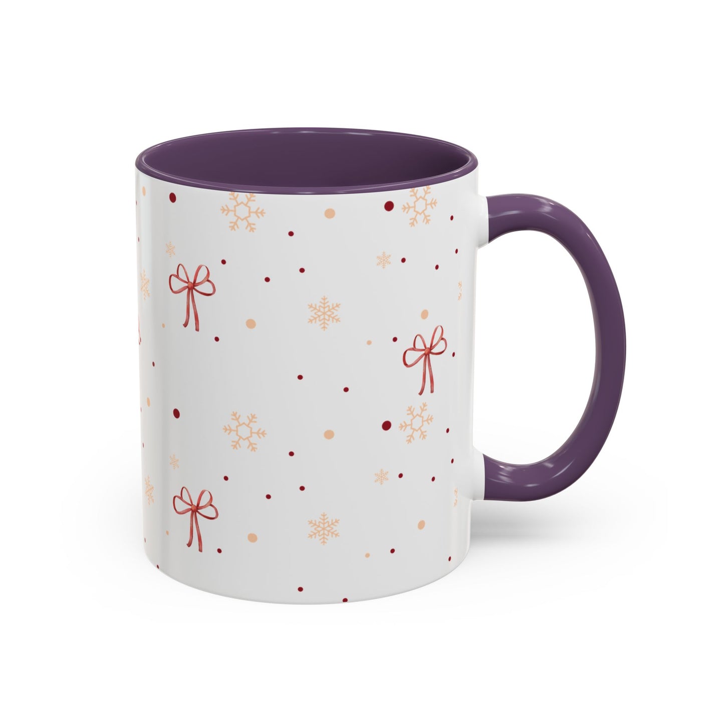 Holiday Bow Accent Coffee Mug | Winter Gift | Festive Drinkware | Christmas & New Year Decor | Cute Mug for Coffee Lovers
