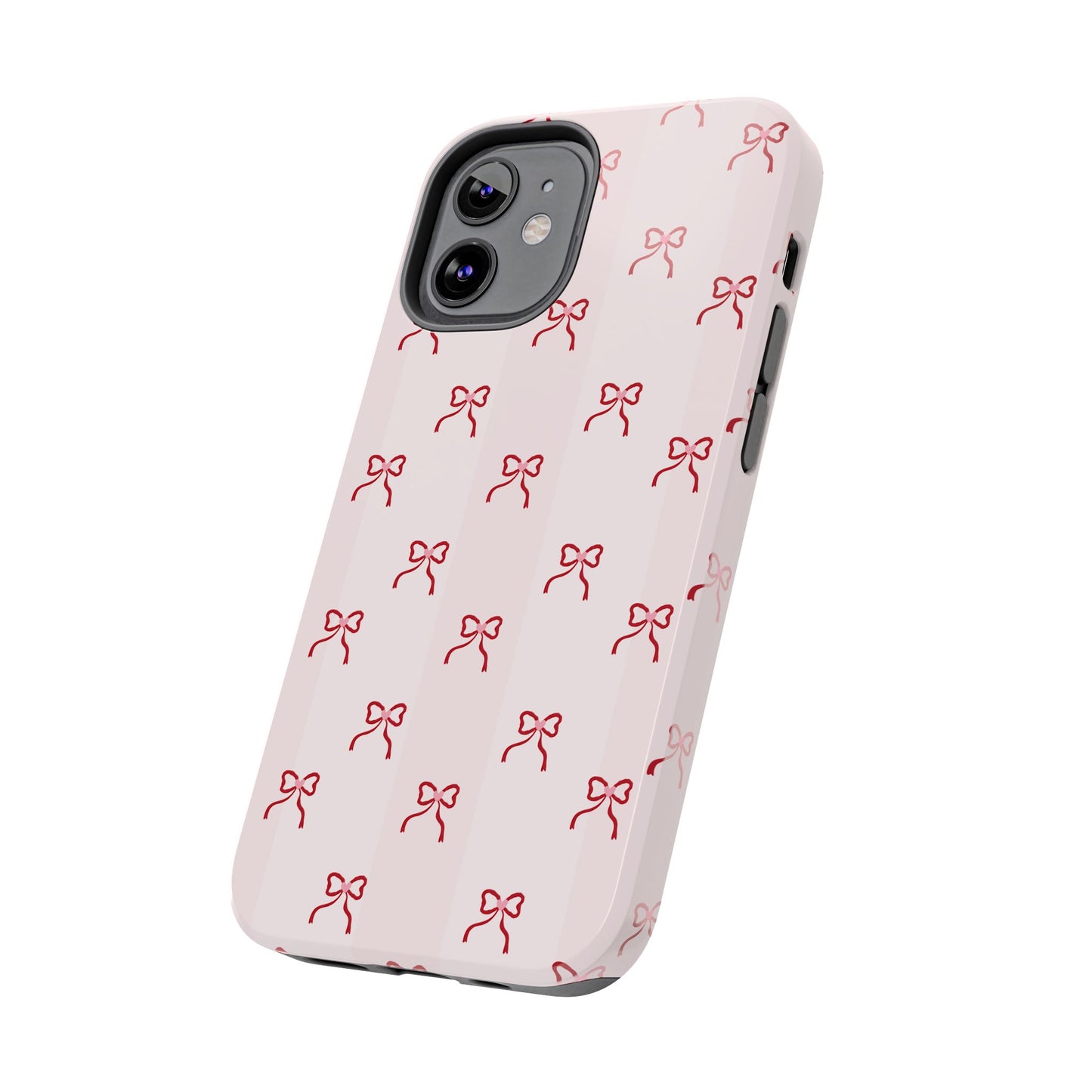 Tough Phone Case — Pink Bow Pattern Protective iPhone Case