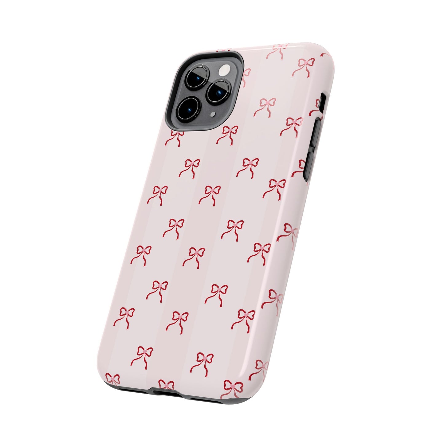 Tough Phone Case — Pink Bow Pattern Protective iPhone Case