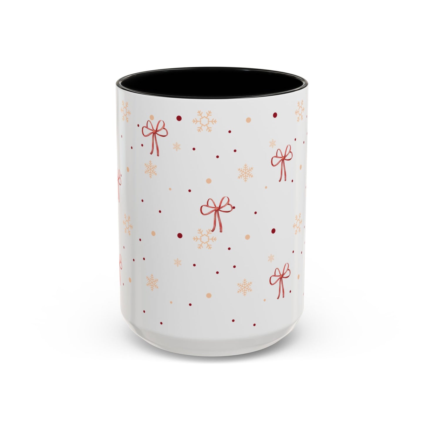 Holiday Bow Accent Coffee Mug | Winter Gift | Festive Drinkware | Christmas & New Year Decor | Cute Mug for Coffee Lovers