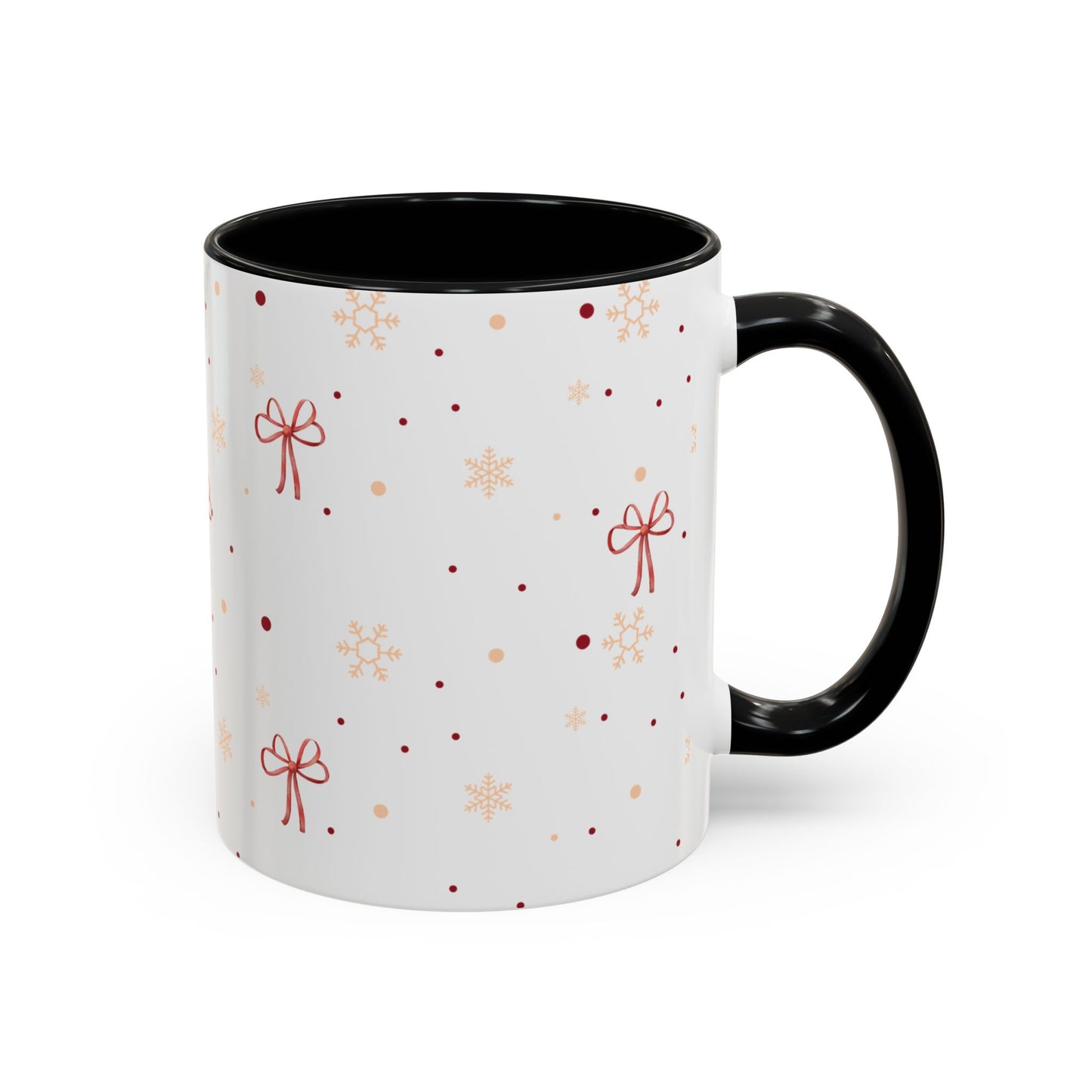 Holiday Bow Accent Coffee Mug | Winter Gift | Festive Drinkware | Christmas & New Year Decor | Cute Mug for Coffee Lovers