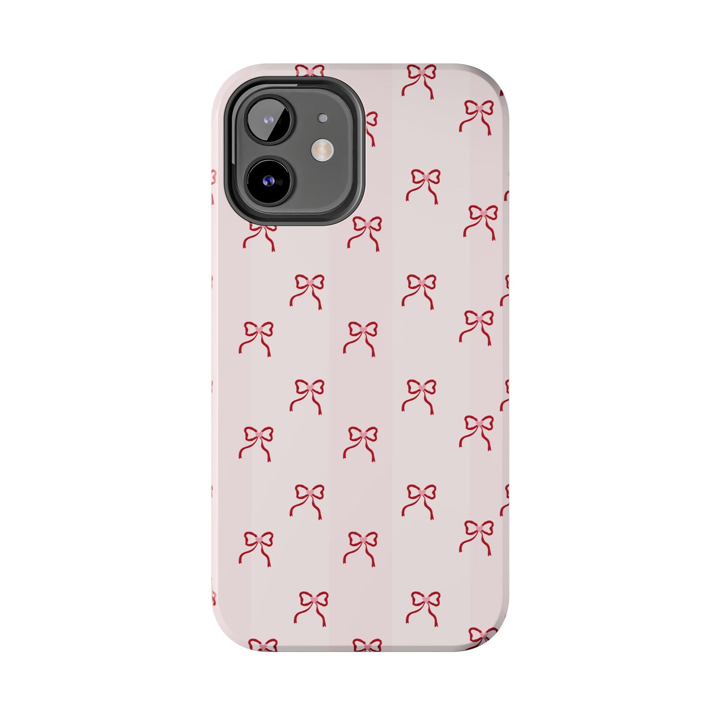 Tough Phone Case — Pink Bow Pattern Protective iPhone Case