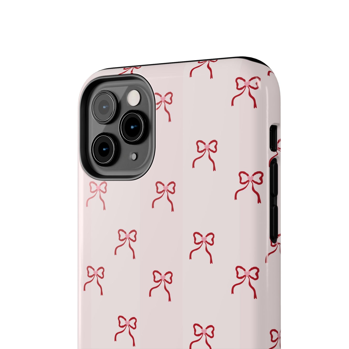 Tough Phone Case — Pink Bow Pattern Protective iPhone Case
