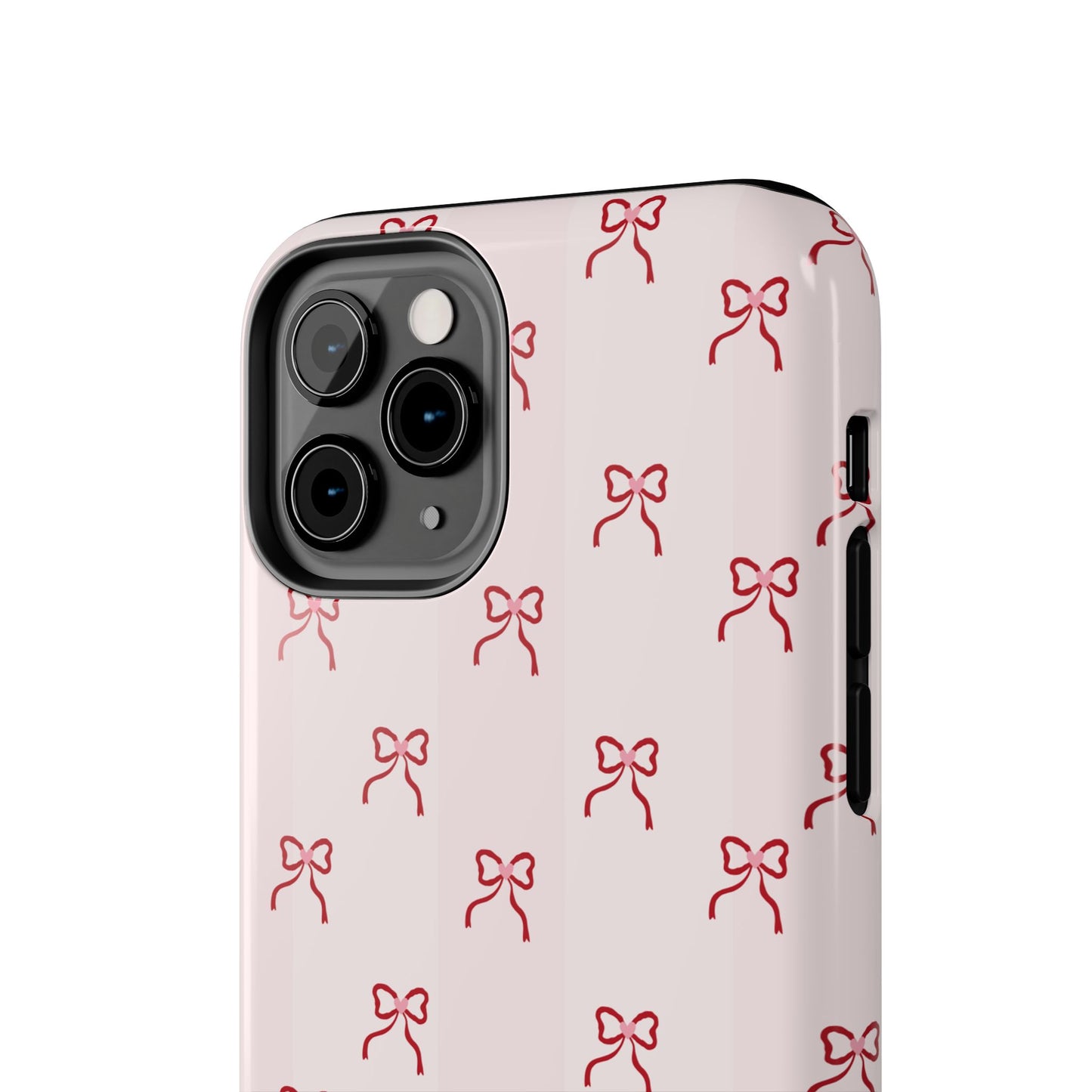 Tough Phone Case — Pink Bow Pattern Protective iPhone Case