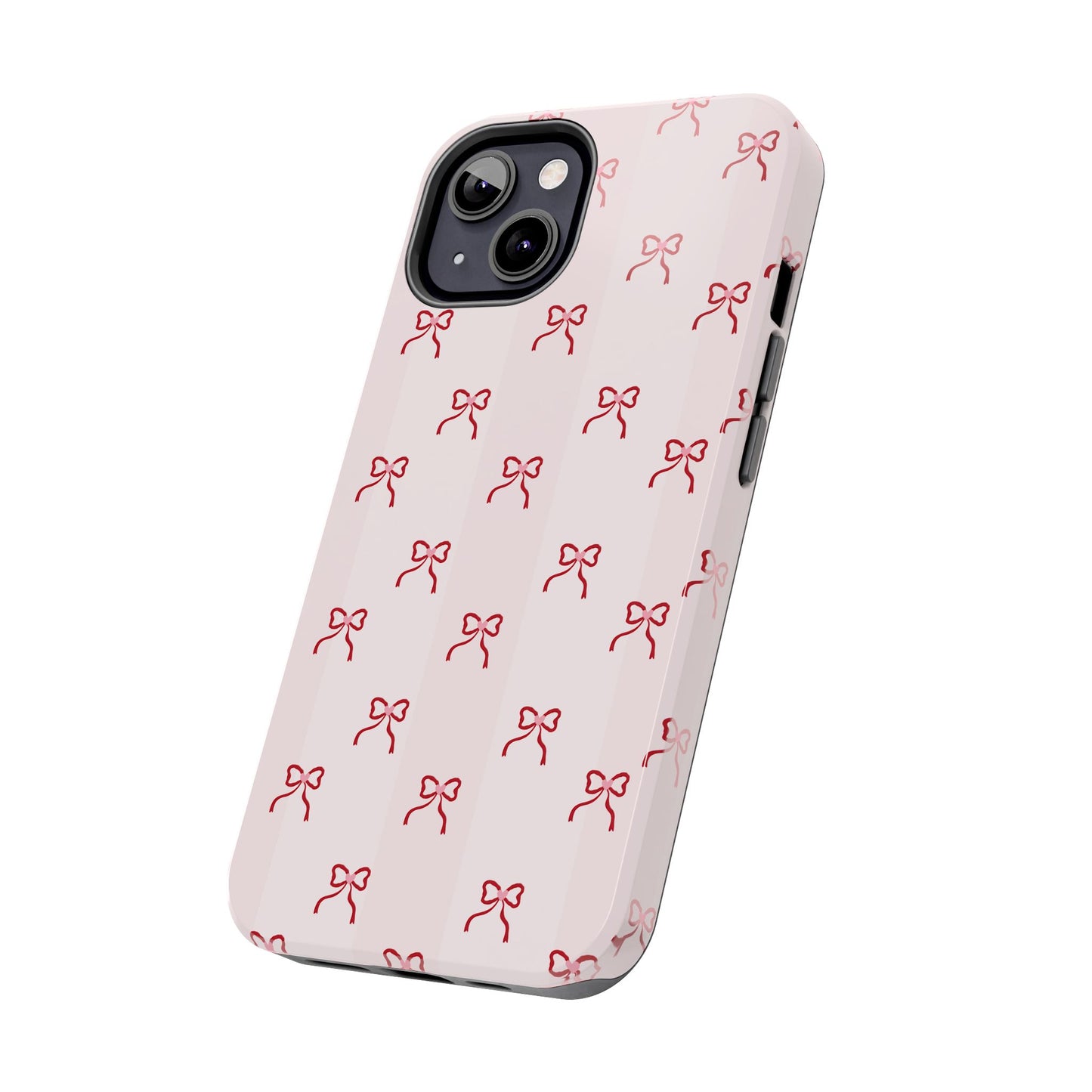 Tough Phone Case — Pink Bow Pattern Protective iPhone Case