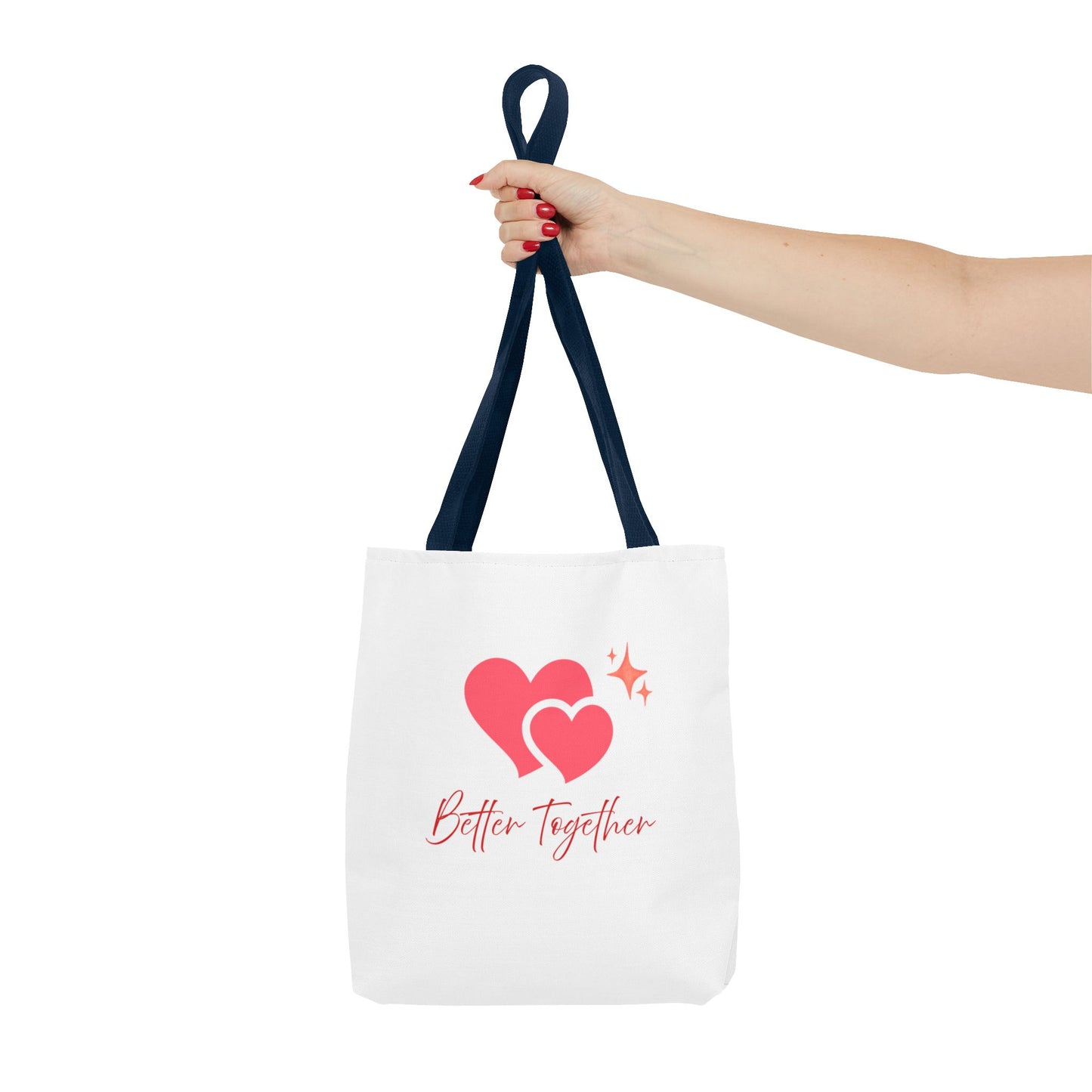 Better Together Heart Tote Bag — Cute Couple/Valentine’s Love Canvas Tote