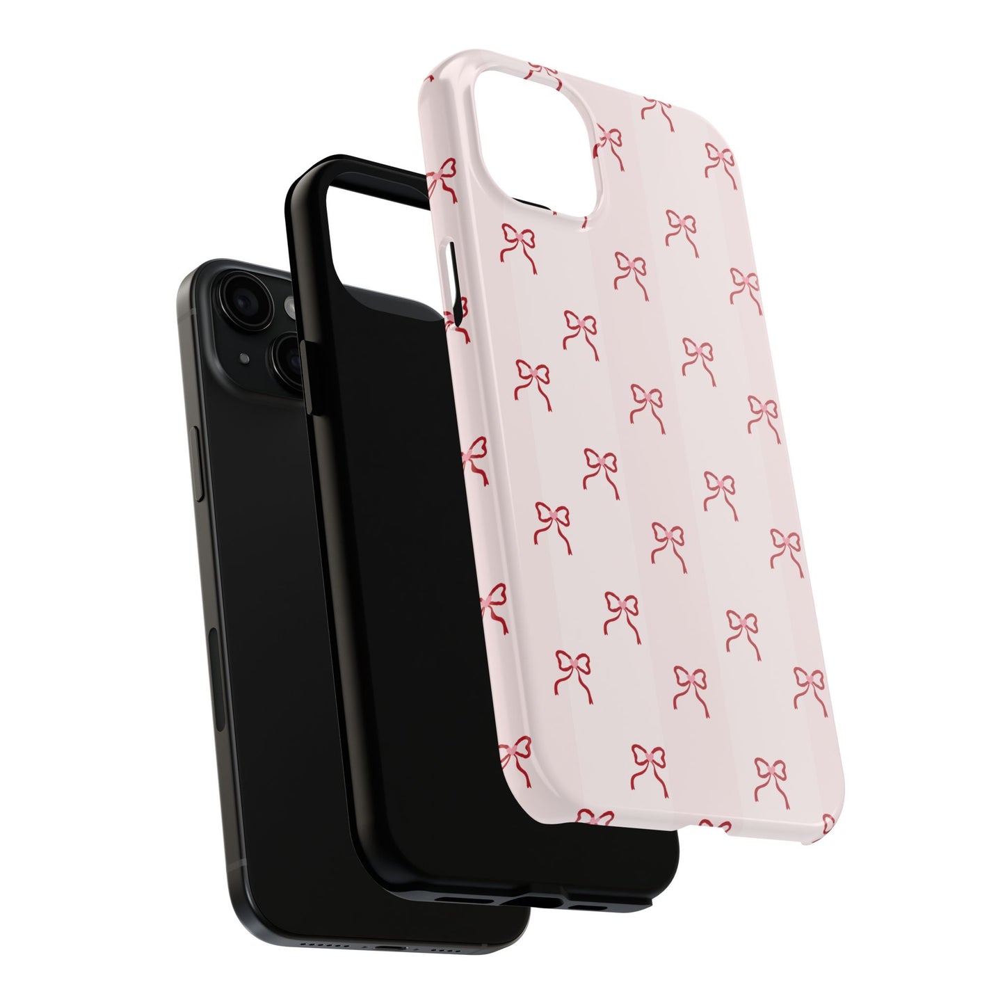 Tough Phone Case — Pink Bow Pattern Protective iPhone Case