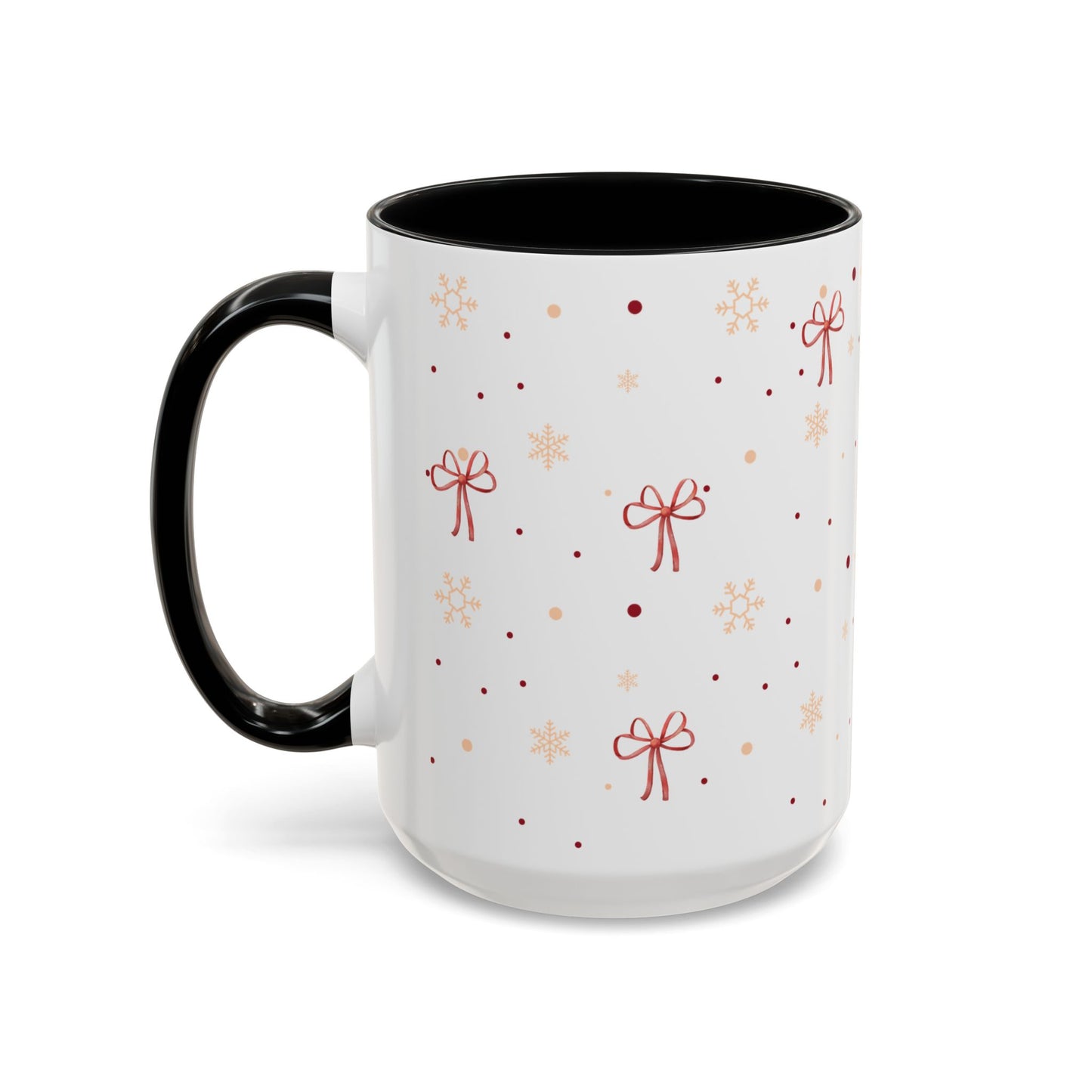 Holiday Bow Accent Coffee Mug | Winter Gift | Festive Drinkware | Christmas & New Year Decor | Cute Mug for Coffee Lovers