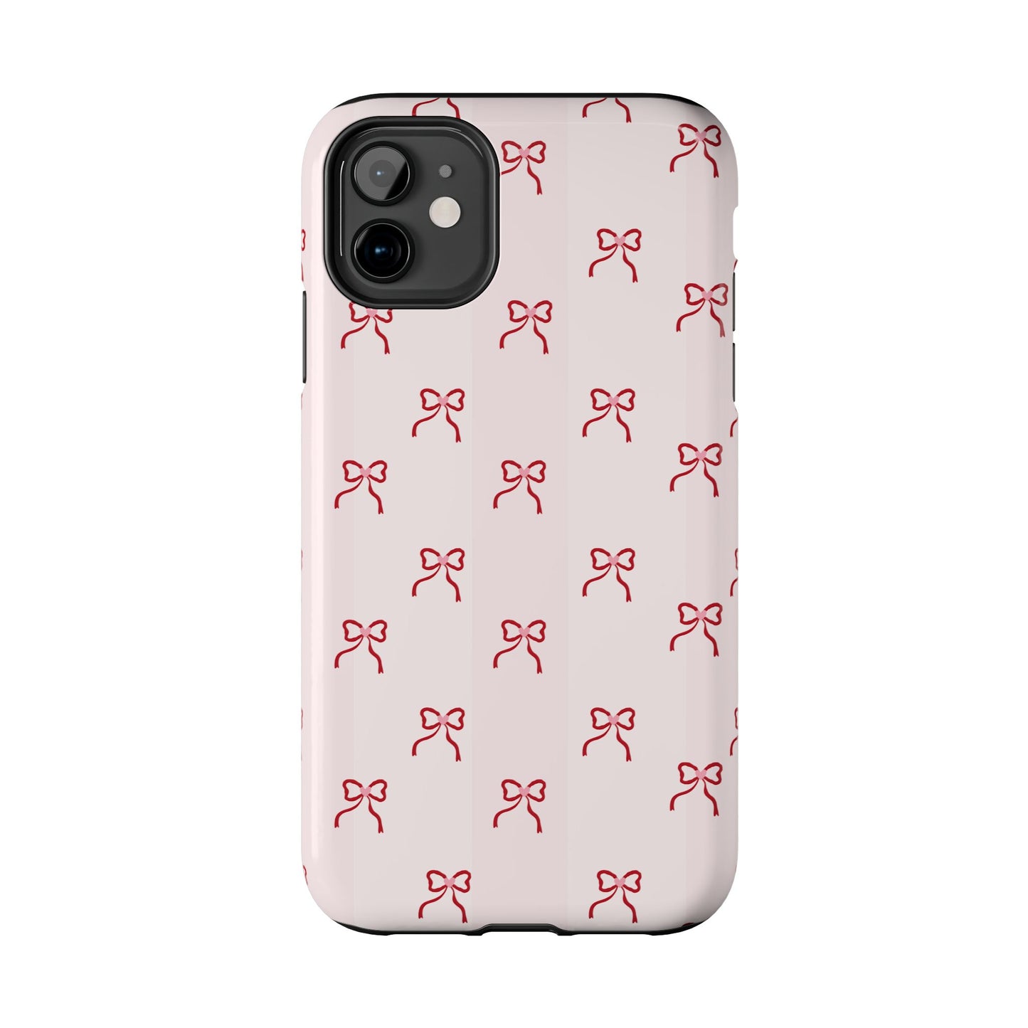Tough Phone Case — Pink Bow Pattern Protective iPhone Case