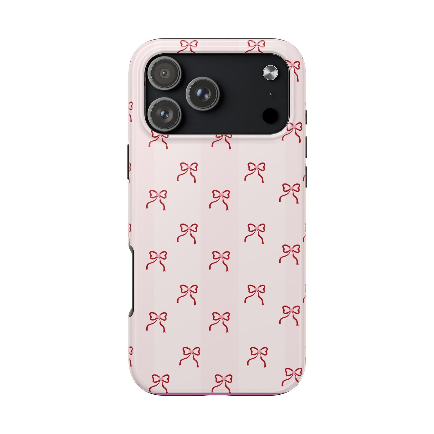 Tough Phone Case — Pink Bow Pattern Protective iPhone Case