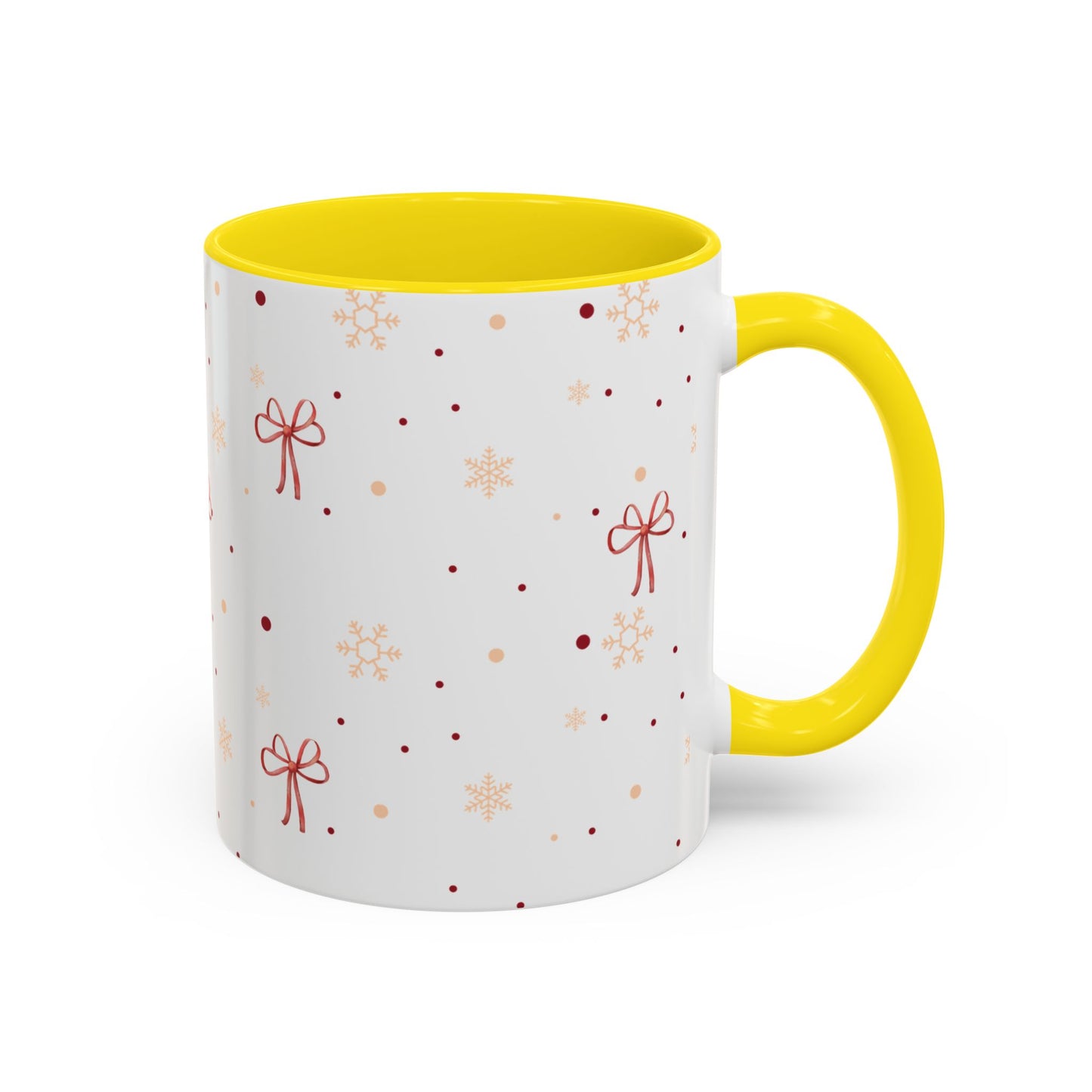 Holiday Bow Accent Coffee Mug | Winter Gift | Festive Drinkware | Christmas & New Year Decor | Cute Mug for Coffee Lovers