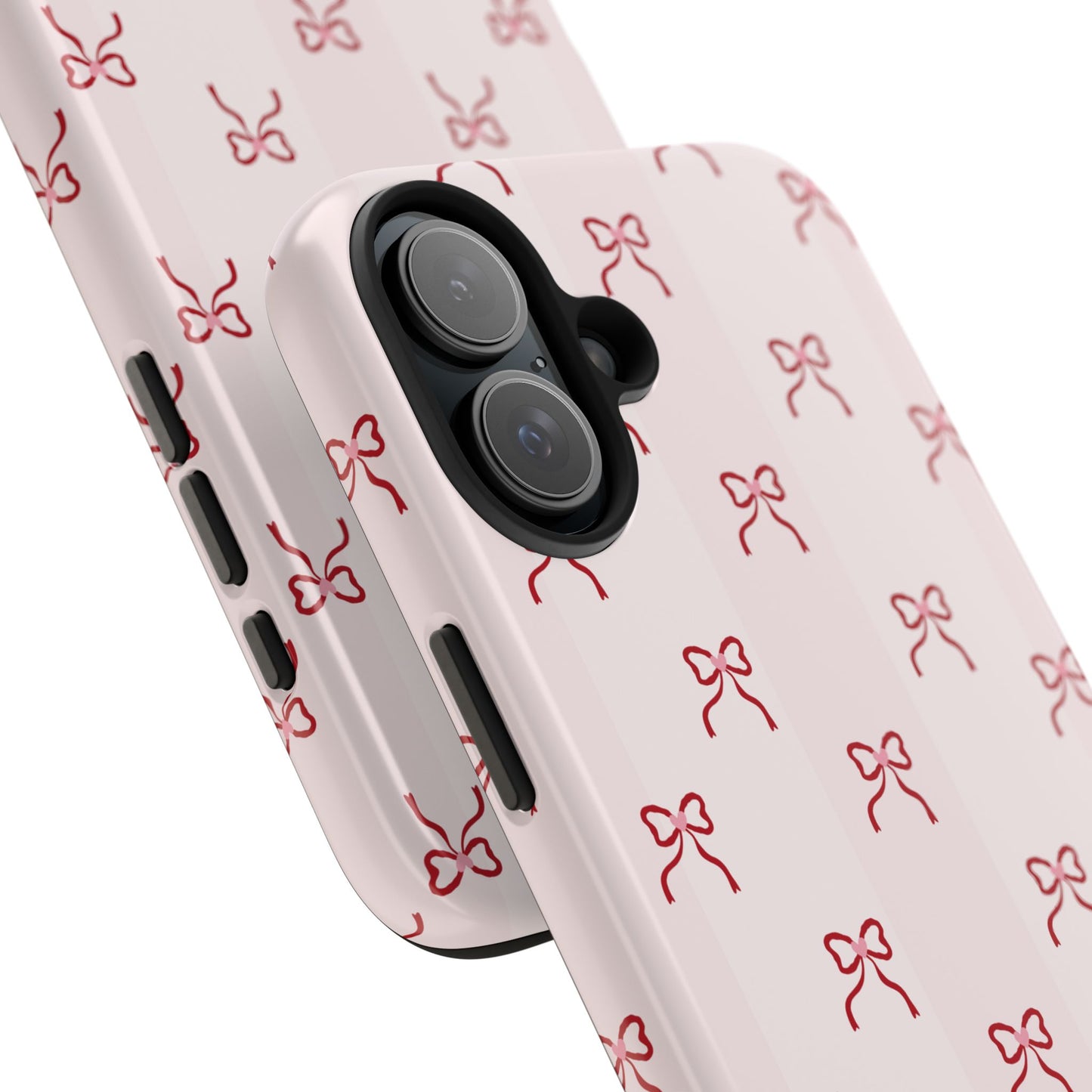 Tough Phone Case — Pink Bow Pattern Protective iPhone Case