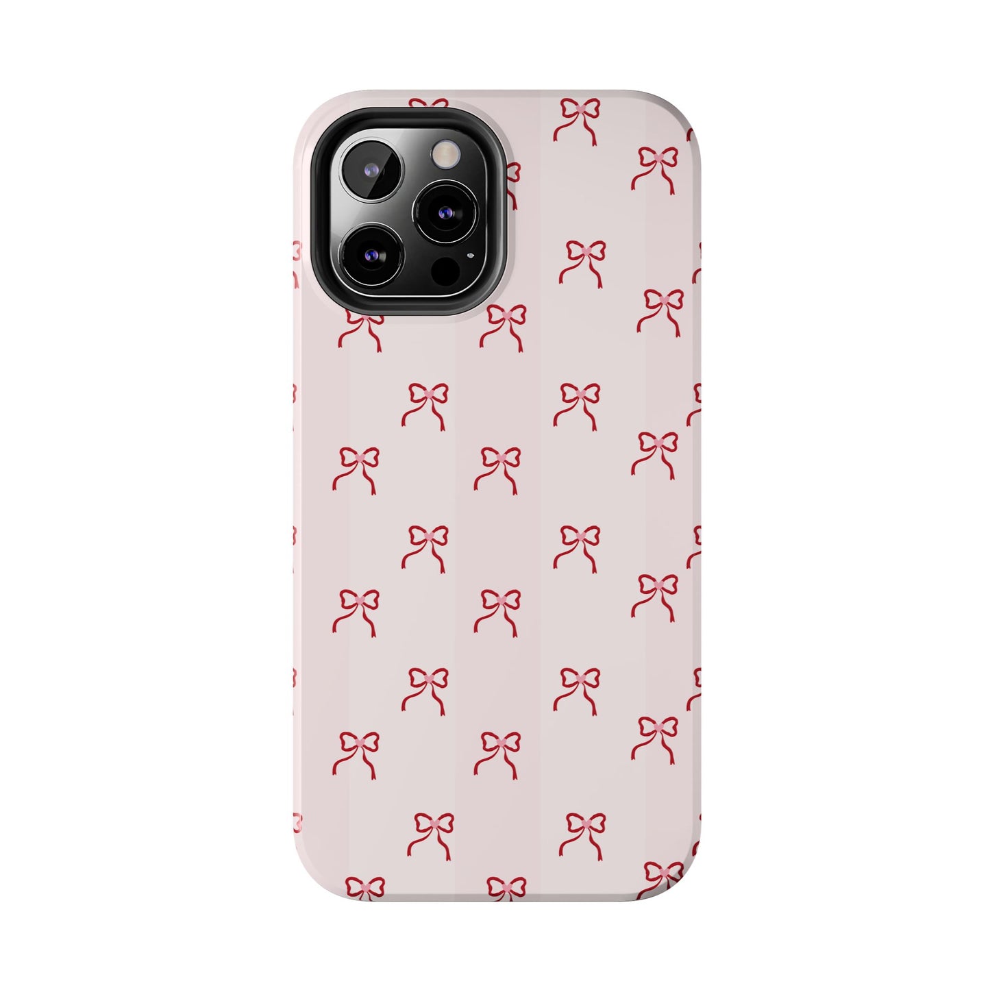 Tough Phone Case — Pink Bow Pattern Protective iPhone Case