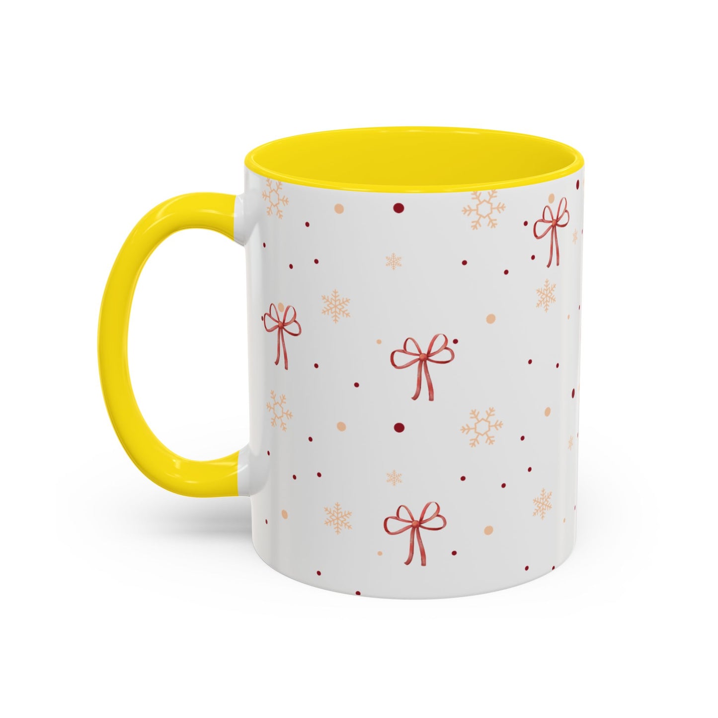Holiday Bow Accent Coffee Mug | Winter Gift | Festive Drinkware | Christmas & New Year Decor | Cute Mug for Coffee Lovers