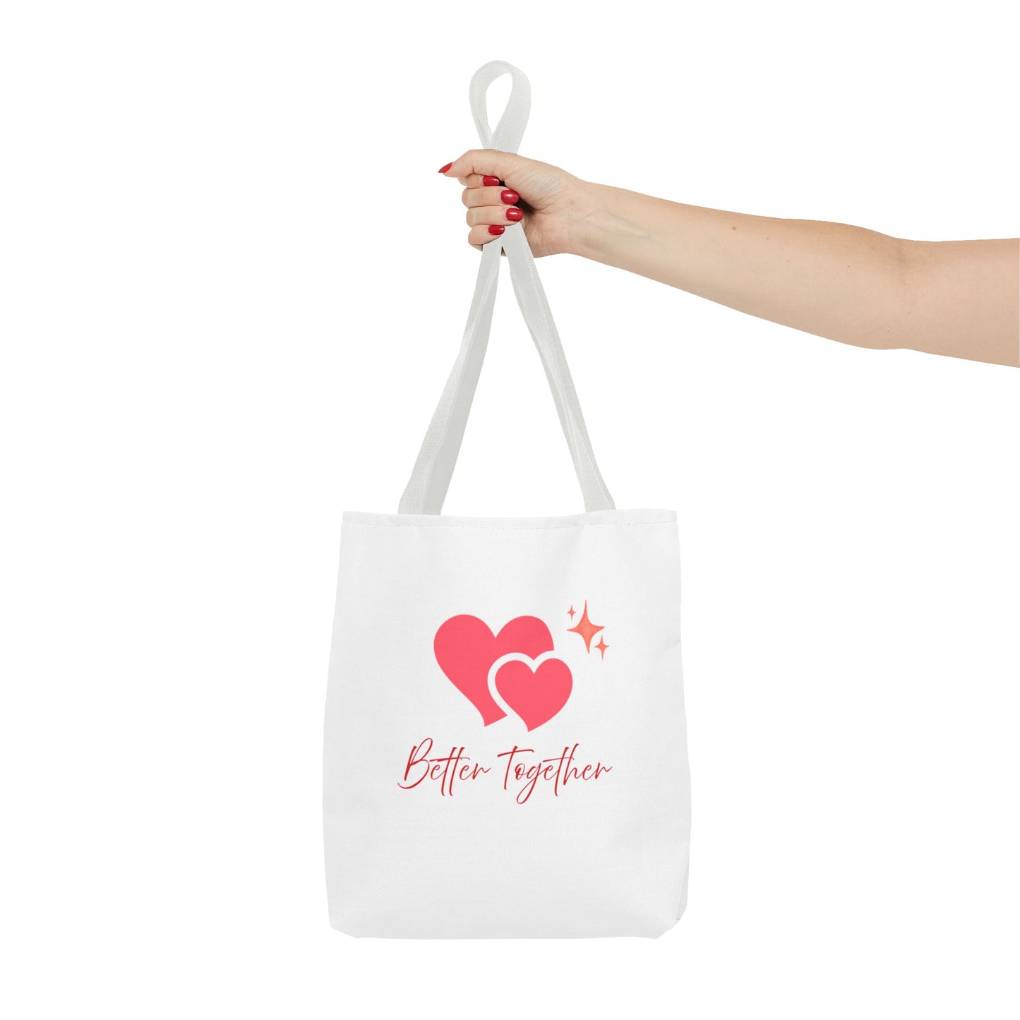 Better Together Heart Tote Bag — Cute Couple/Valentine’s Love Canvas Tote