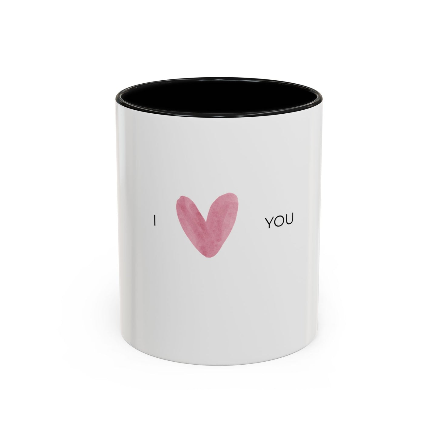 Love Heart Accent Coffee Mug — "I  You" Ceramic Gift for Valentines & Anniversaries