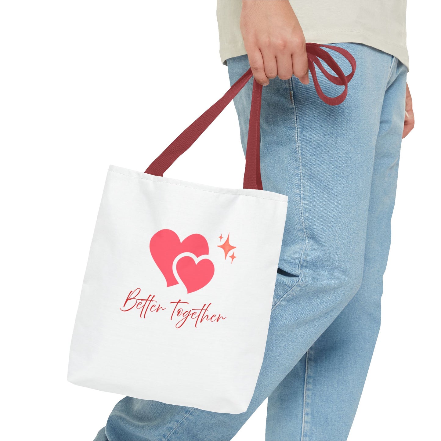 Better Together Heart Tote Bag — Cute Couple/Valentine’s Love Canvas Tote