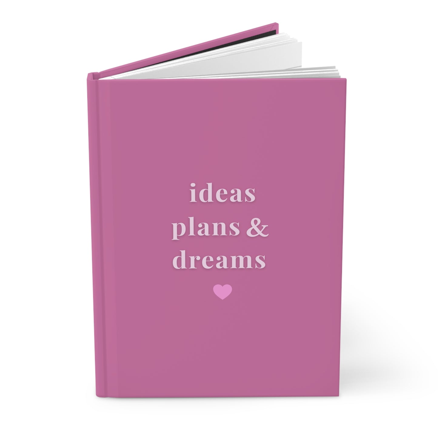 Ideas, Plans & Dreams Hardcover Journal — 2026 Pink Planner Notebook