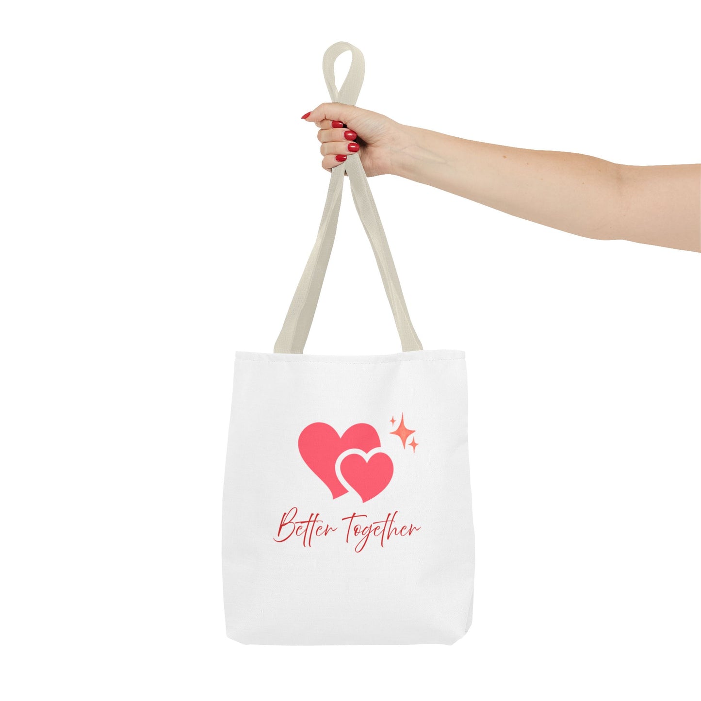 Better Together Heart Tote Bag — Cute Couple/Valentine’s Love Canvas Tote