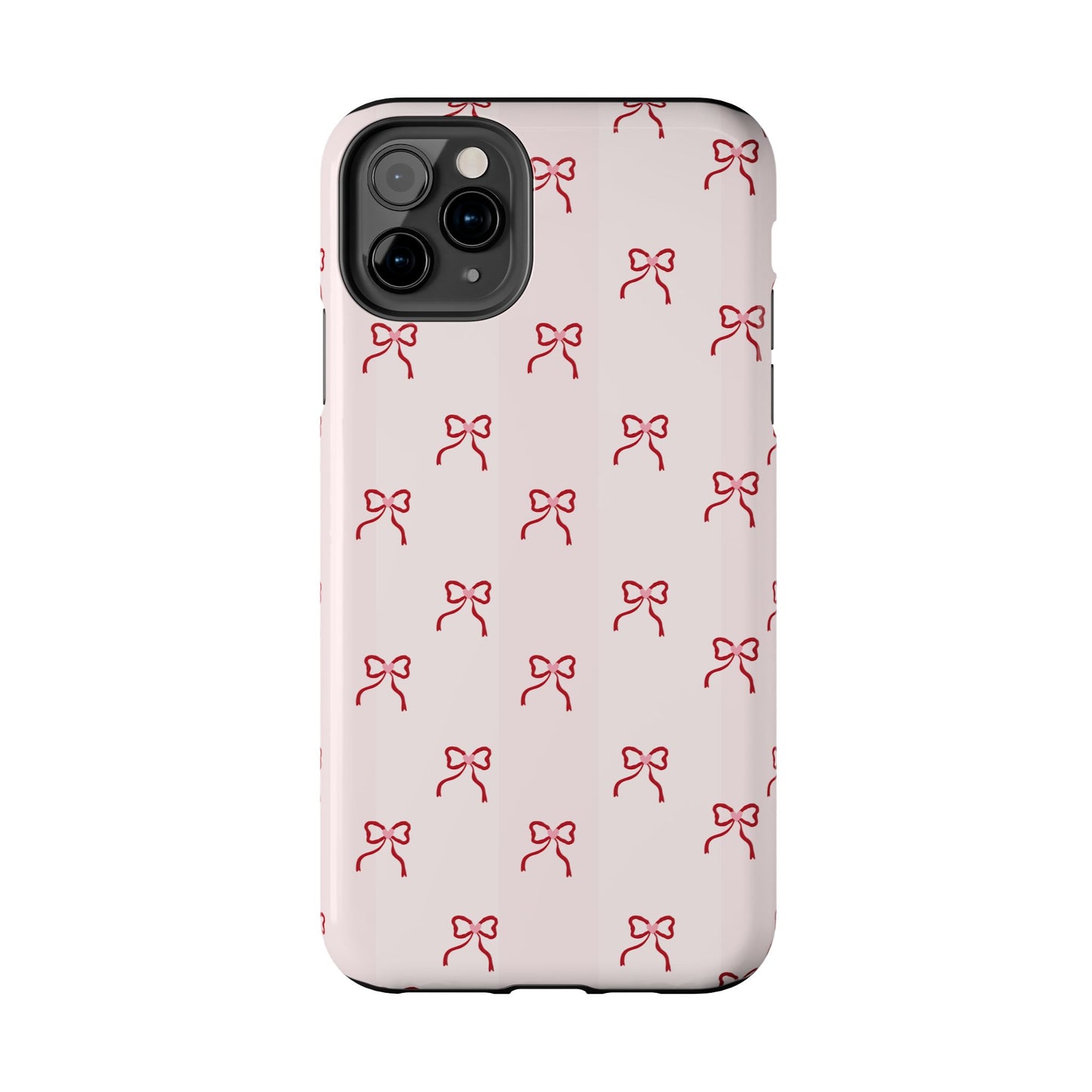 Tough Phone Case — Pink Bow Pattern Protective iPhone Case