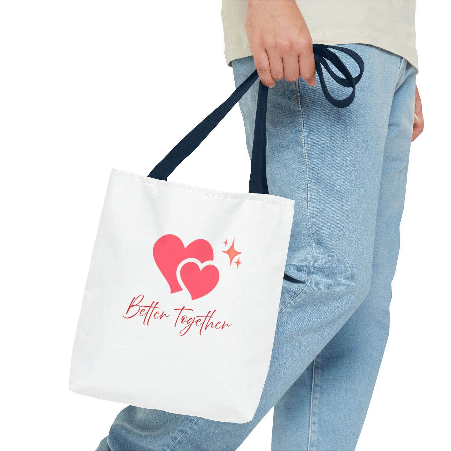 Better Together Heart Tote Bag — Cute Couple/Valentine’s Love Canvas Tote