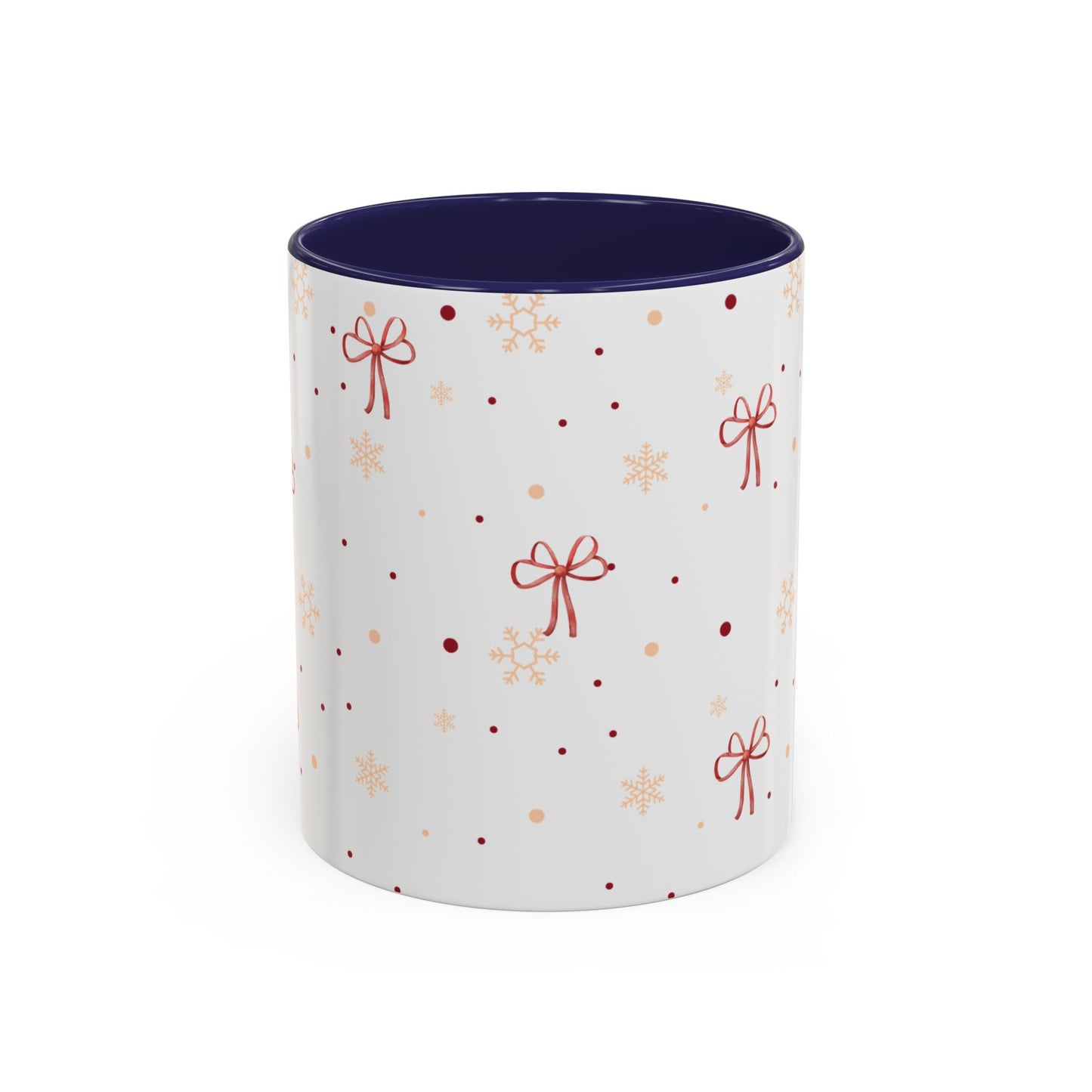 Holiday Bow Accent Coffee Mug | Winter Gift | Festive Drinkware | Christmas & New Year Decor | Cute Mug for Coffee Lovers