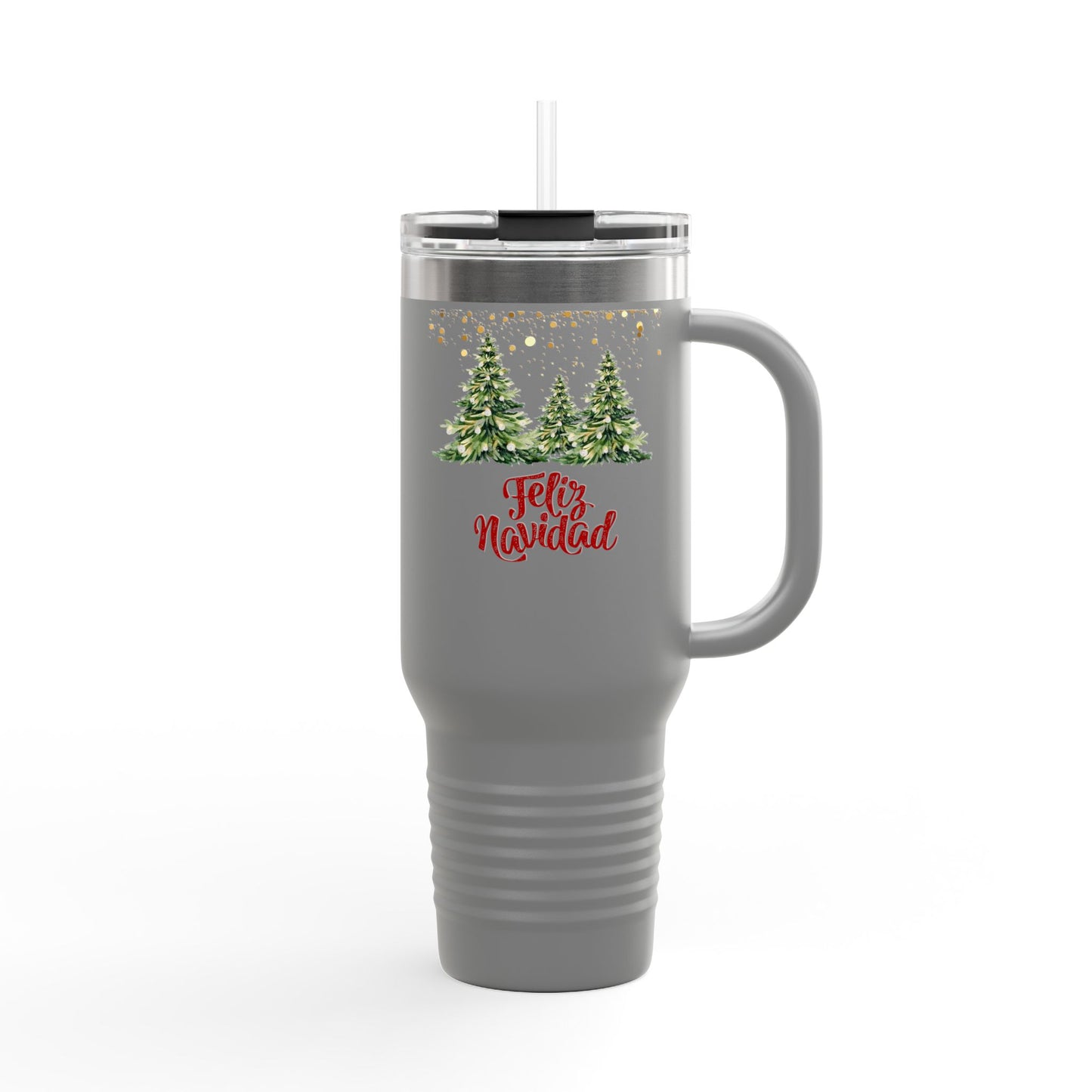 Festive Insulated Travel Mug | 40oz Christmas Tumbler, Holiday Gift, Personalized Travel Cup, Winter Accessory, Reusable Cup