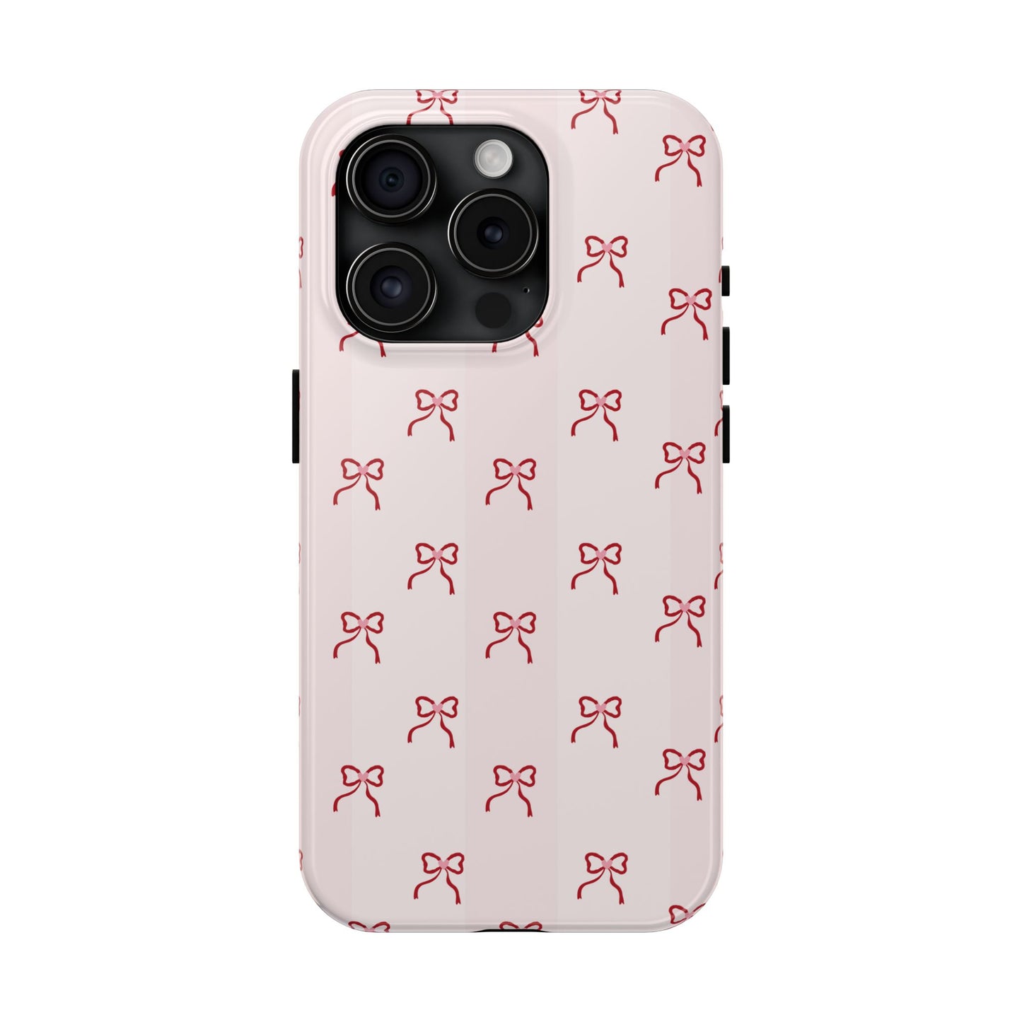 Tough Phone Case — Pink Bow Pattern Protective iPhone Case