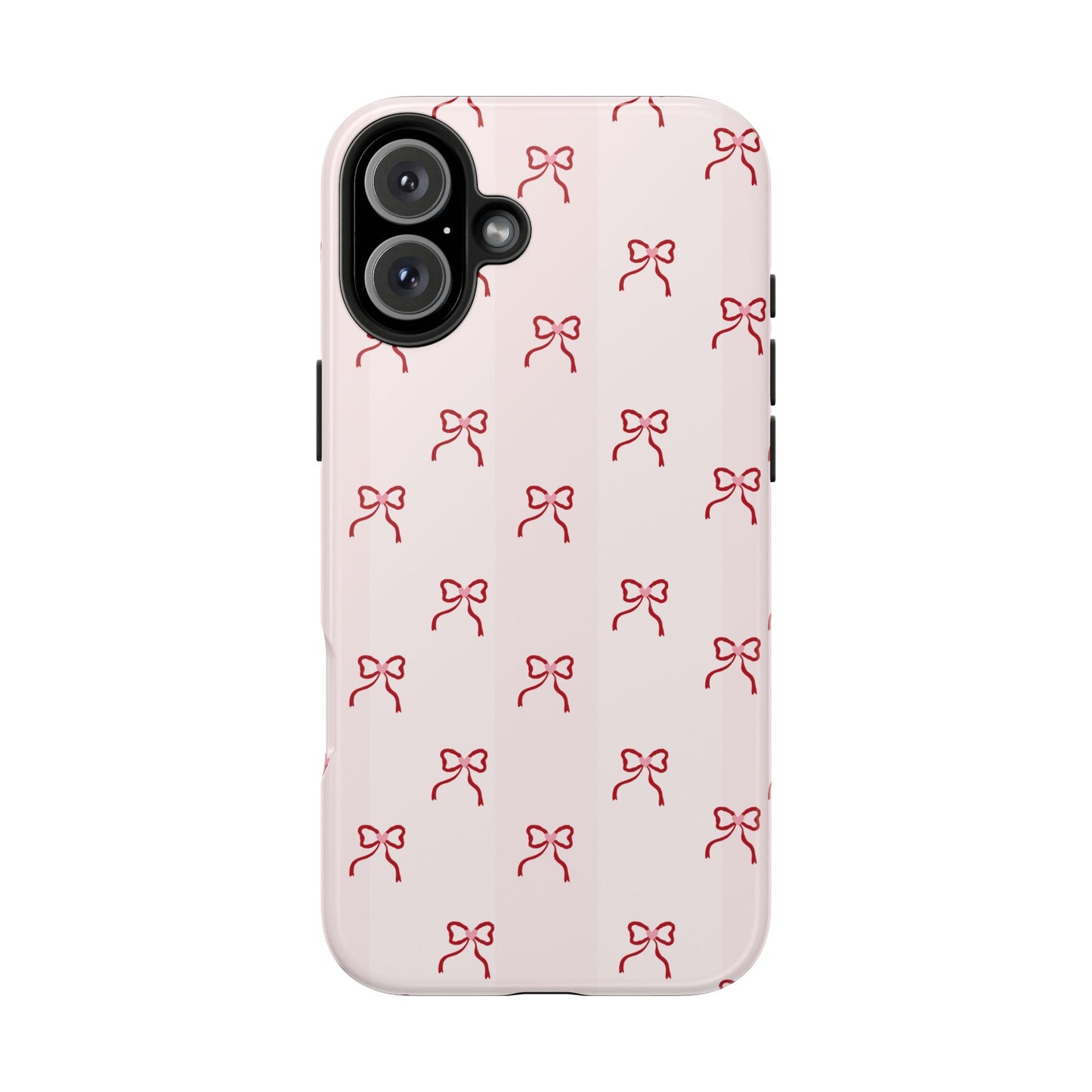Tough Phone Case — Pink Bow Pattern Protective iPhone Case