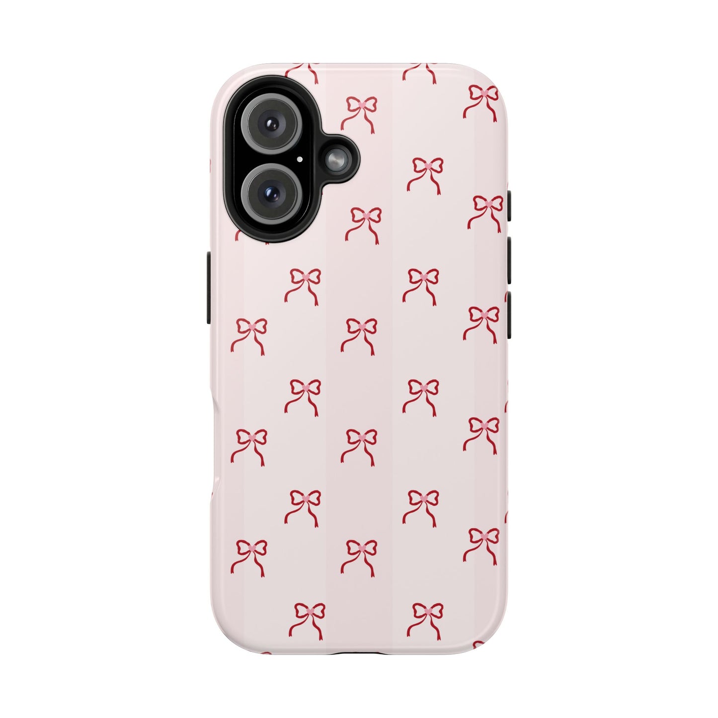 Tough Phone Case — Pink Bow Pattern Protective iPhone Case