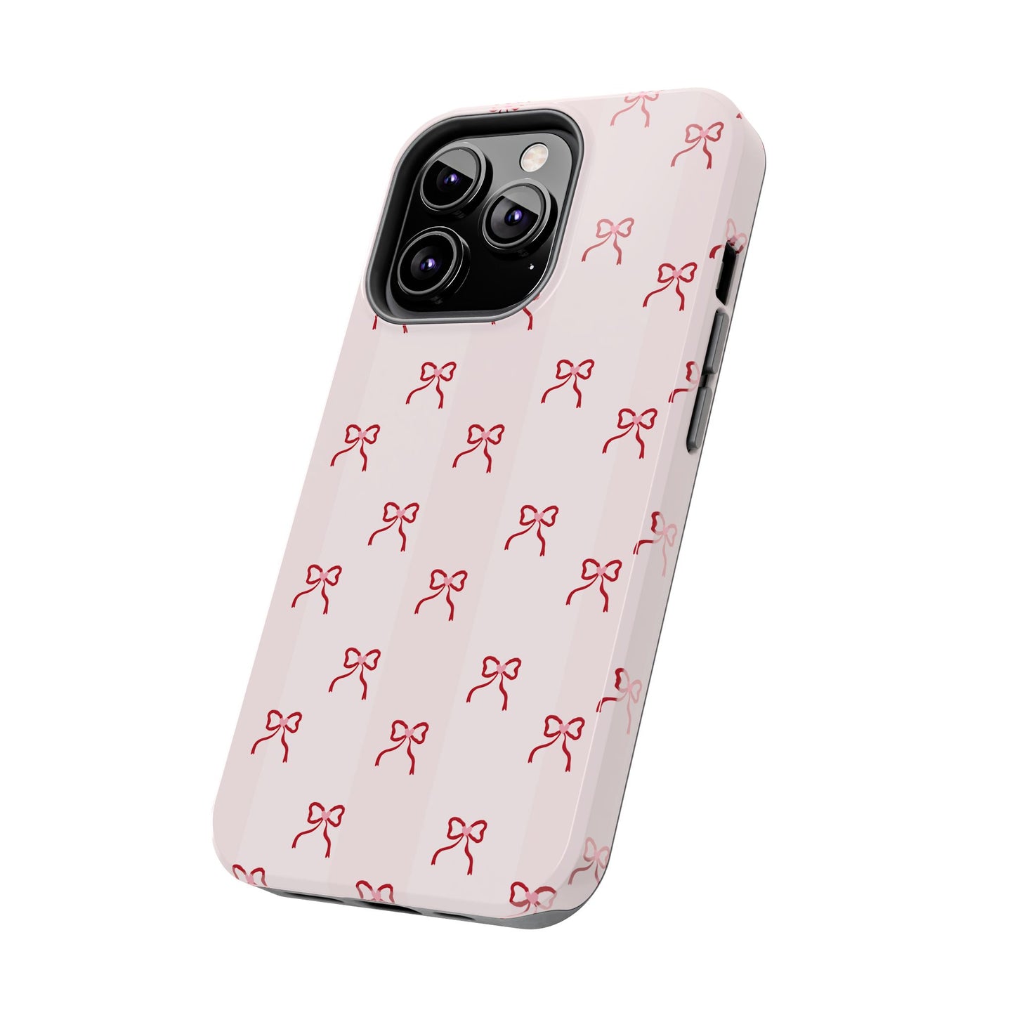 Tough Phone Case — Pink Bow Pattern Protective iPhone Case